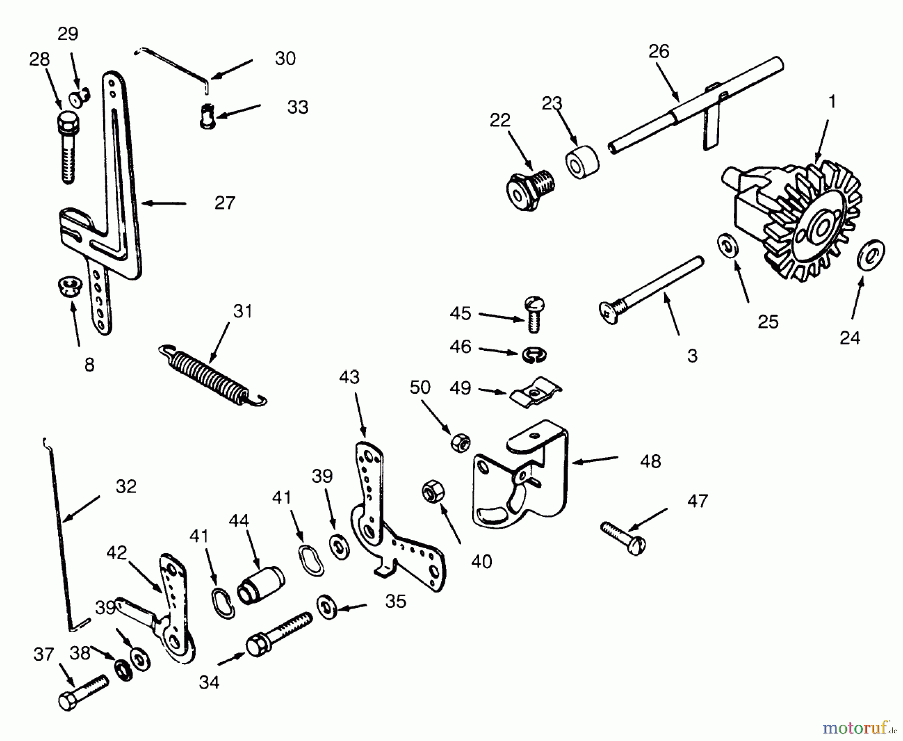 Toro Neu Mowers, Lawn & Garden Tractor Seite 1 73362 (312-8) - Toro 312-8 Garden Tractor, 1994 (4900001-4999999) GOVERNOR LINKAGE