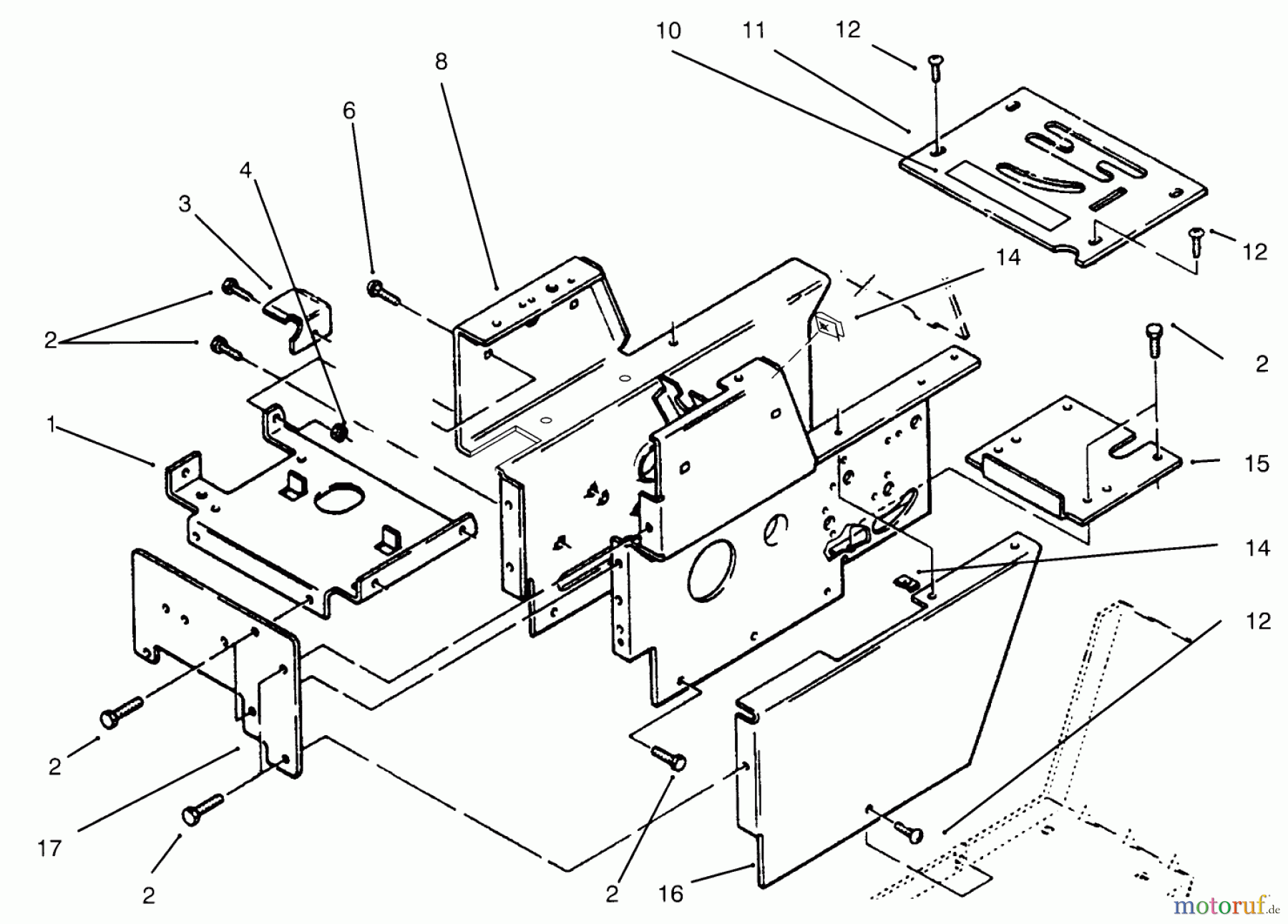 Toro Neu Mowers, Lawn & Garden Tractor Seite 1 73362 (312-8) - Toro 312-8 Garden Tractor, 1996 (6900001-6999999) HOOD STAND AND SUPPORTS