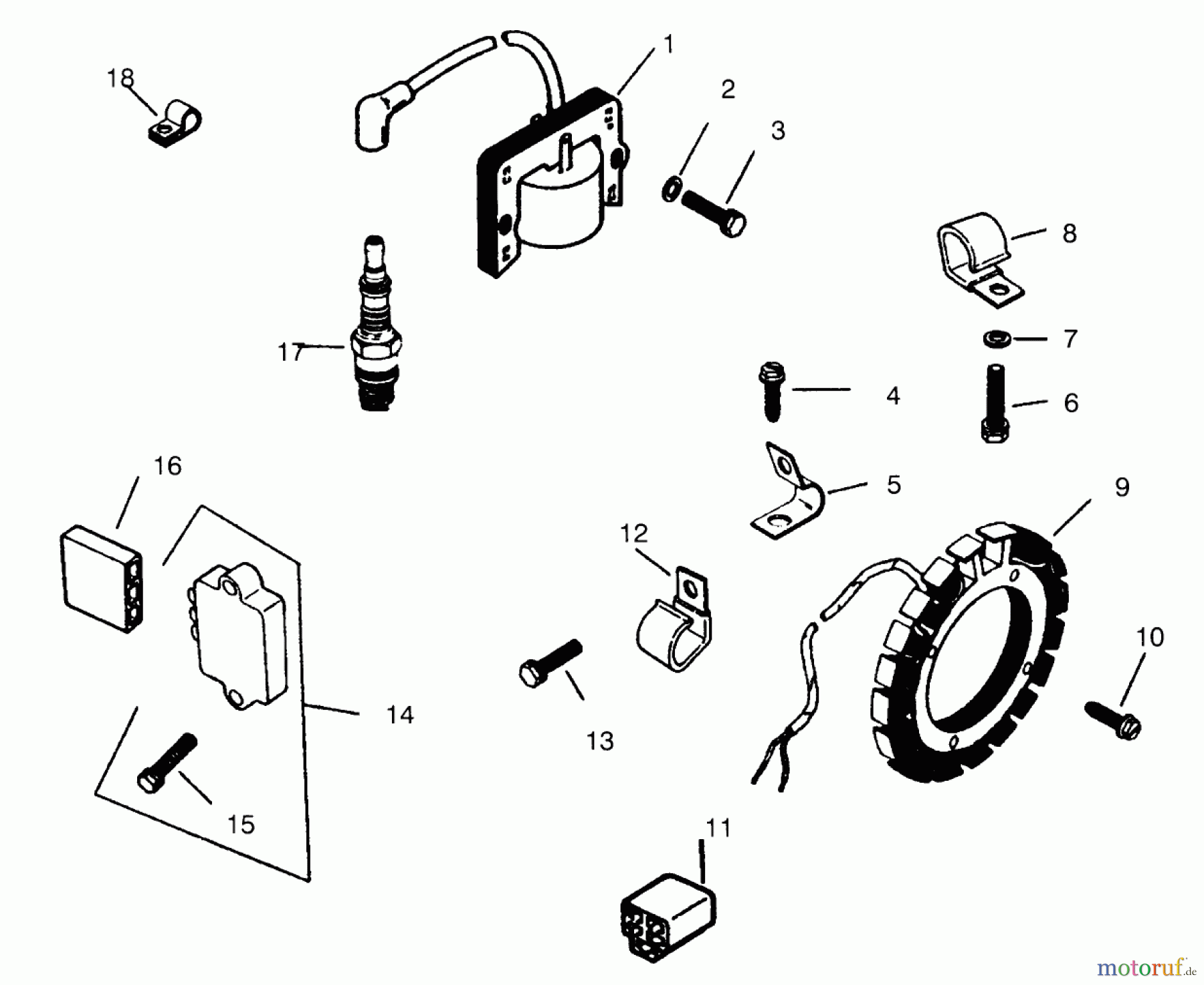 Toro Neu Mowers, Lawn & Garden Tractor Seite 1 73362 (312-8) - Toro 312-8 Garden Tractor, 1996 (6900001-6999999) IGNITION SYSTEM