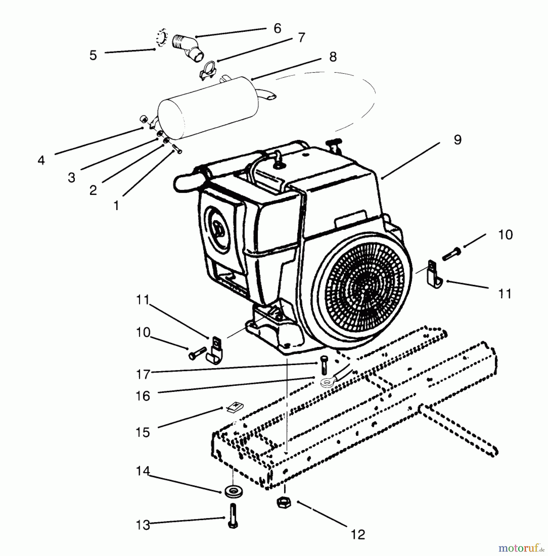 Toro Neu Mowers, Lawn & Garden Tractor Seite 1 73362 (312-8) - Toro 312-8 Garden Tractor, 1996 (6900001-6999999) KOHLER ENGINE & MUFFLER