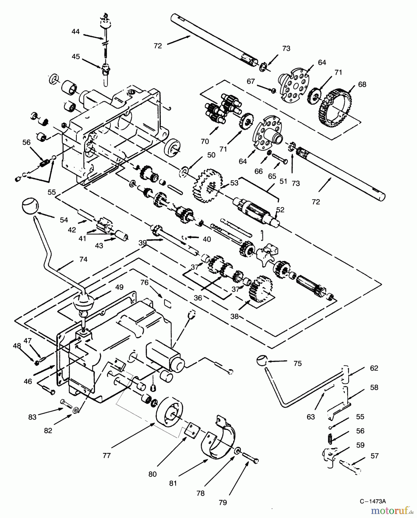 Toro Neu Mowers, Lawn & Garden Tractor Seite 1 73362 (312-8) - Toro 312-8 Garden Tractor, 1994 (4900001-4999999) TRANSMISSION 8-SPEED #2