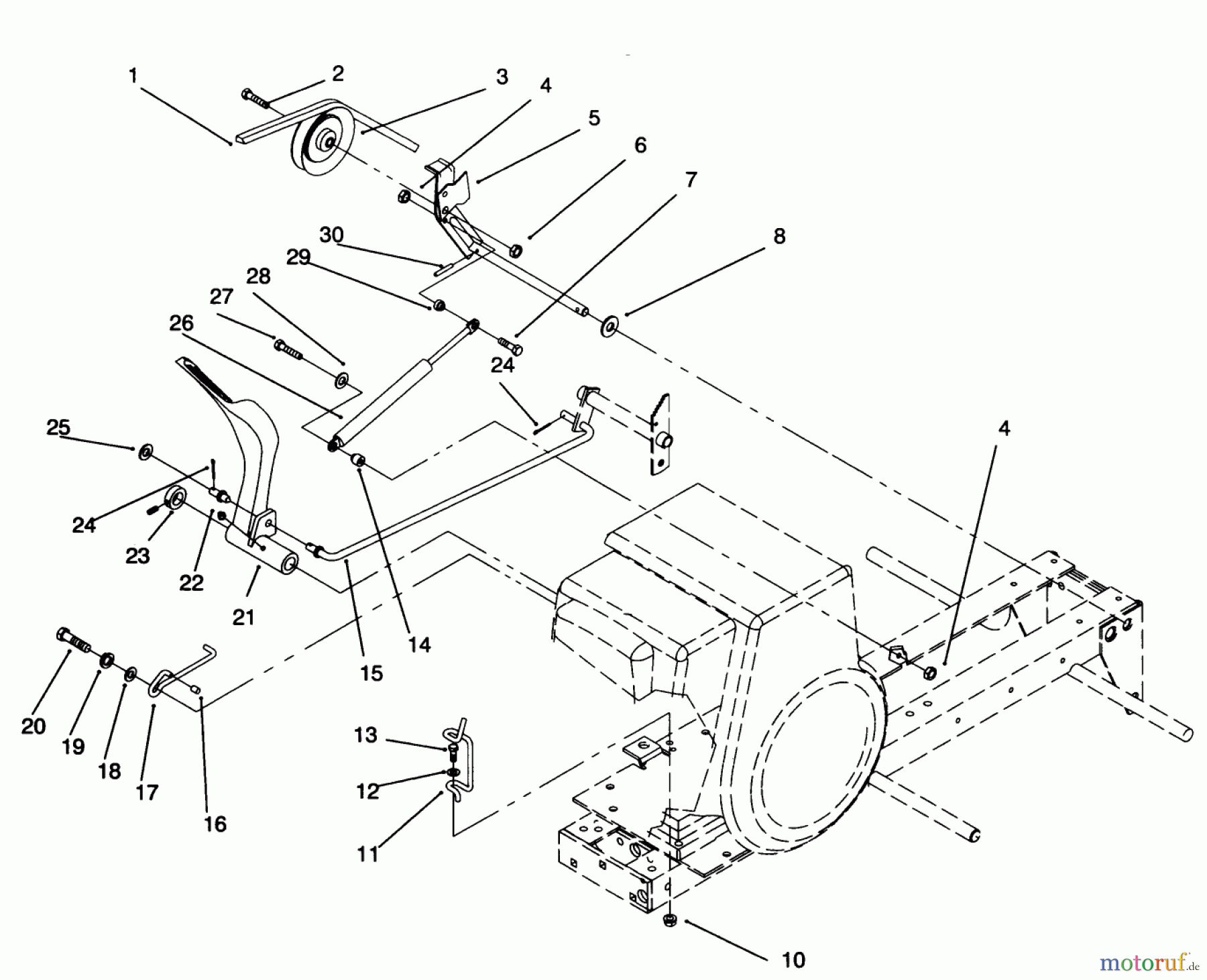 Toro Neu Mowers, Lawn & Garden Tractor Seite 1 73363 (312-8) - Toro 312-8 Garden Tractor, 1996 (6900001-6999999) BRAKE