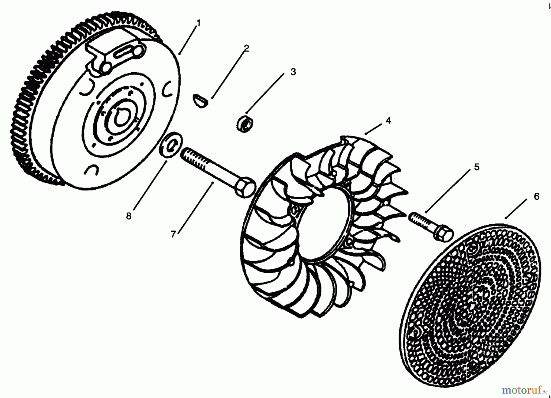 Toro Neu Mowers, Lawn & Garden Tractor Seite 1 73363 (312-8) - Toro 312-8 Garden Tractor, 1996 (6900001-6999999) FLYWHEEL