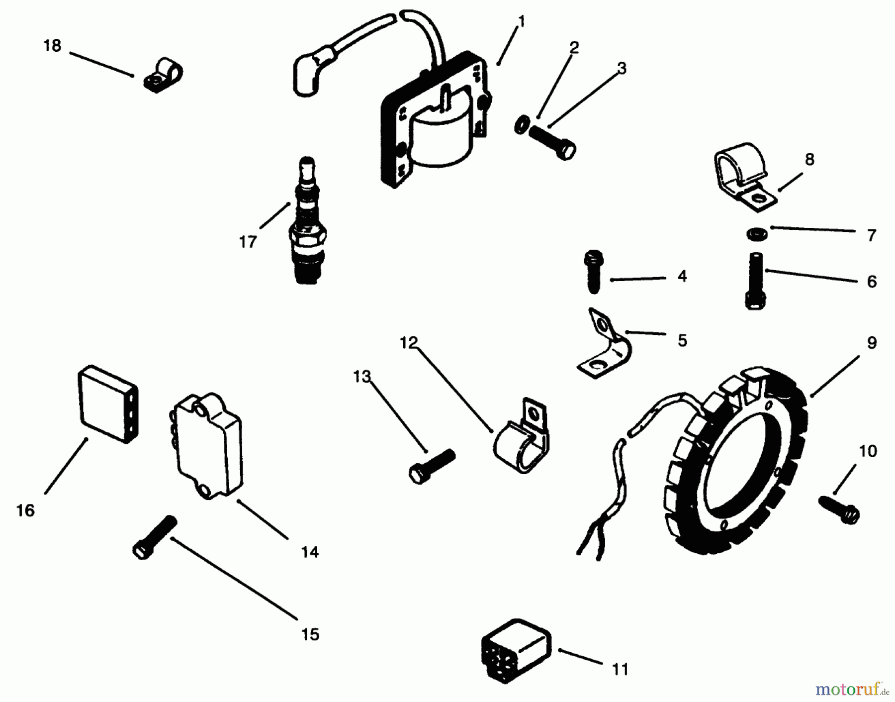Toro Neu Mowers, Lawn & Garden Tractor Seite 1 73363 (312-8) - Toro 312-8 Garden Tractor, 1996 (6900001-6999999) IGNITION SYSTEM