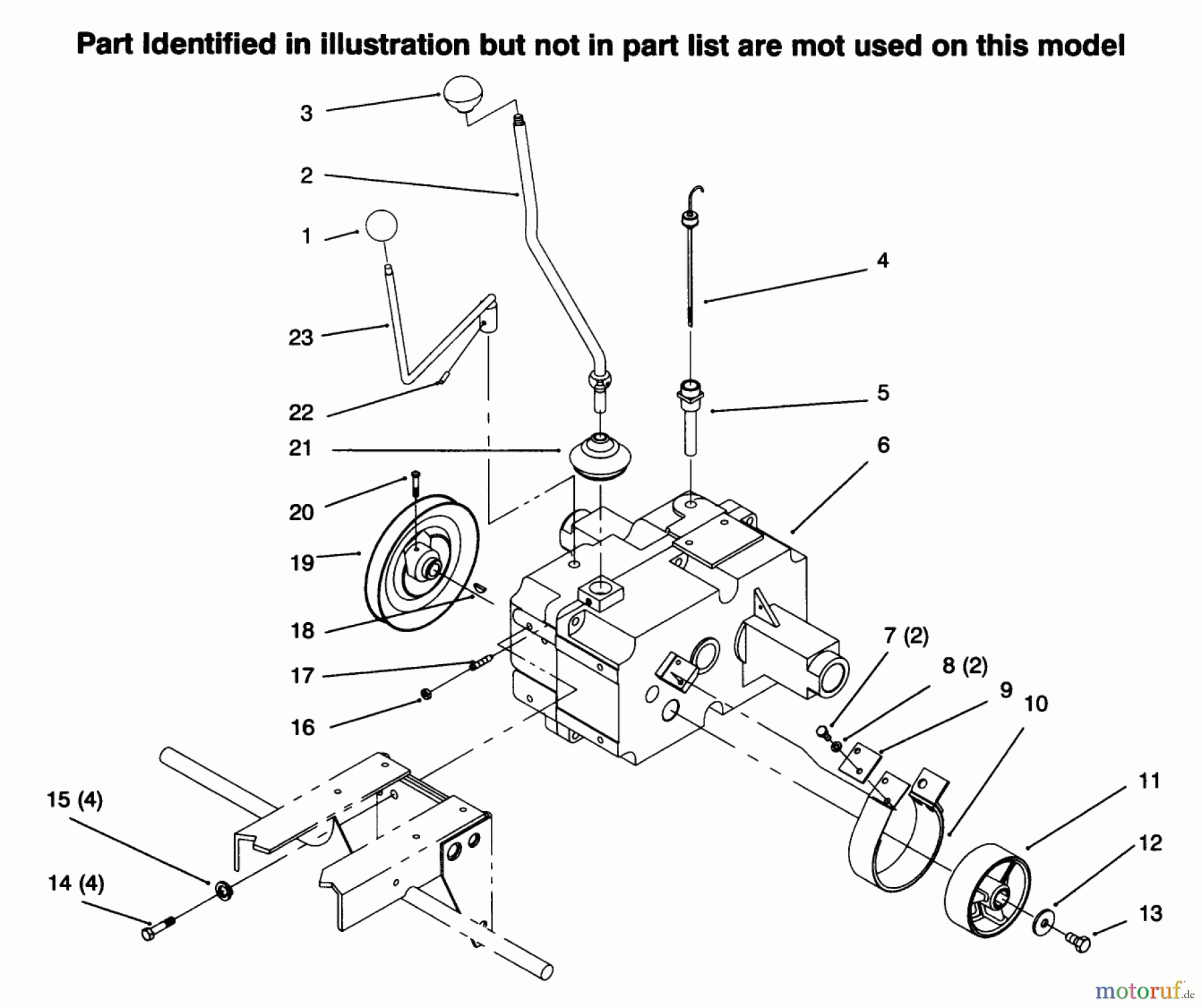 Toro Neu Mowers, Lawn & Garden Tractor Seite 1 73363 (312-8) - Toro 312-8 Garden Tractor, 1996 (6900001-6999999) TRANSMISSION