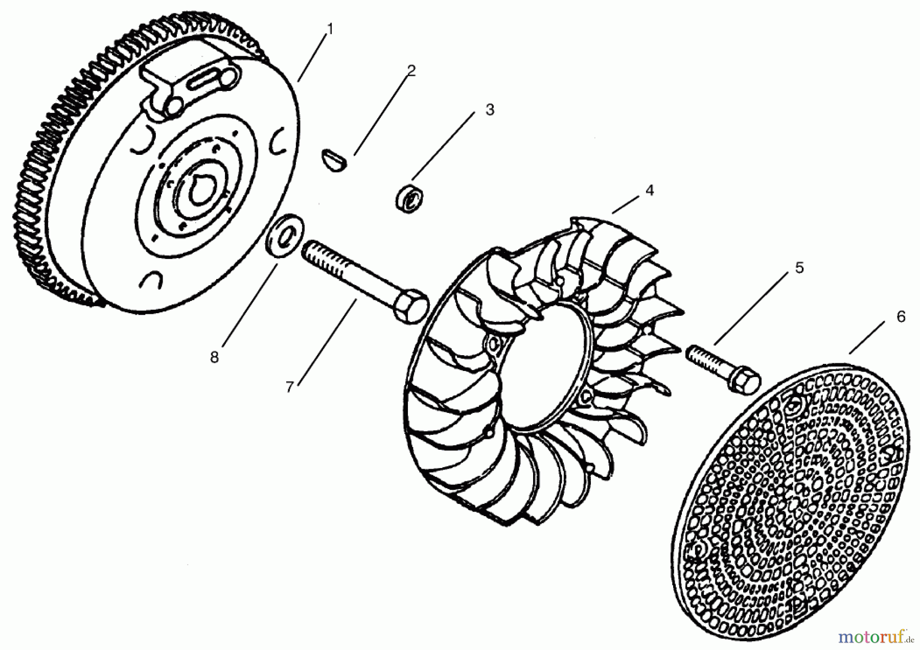 Toro Neu Mowers, Lawn & Garden Tractor Seite 1 73363 (312-8) - Toro 312-8 Garden Tractor, 1997 (7900001-7999999) FLYWHEEL
