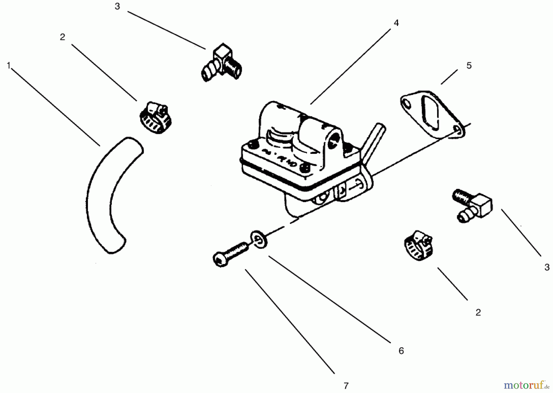 Toro Neu Mowers, Lawn & Garden Tractor Seite 1 73363 (312-8) - Toro 312-8 Garden Tractor, 1997 (7900001-7999999) FUEL PUMP