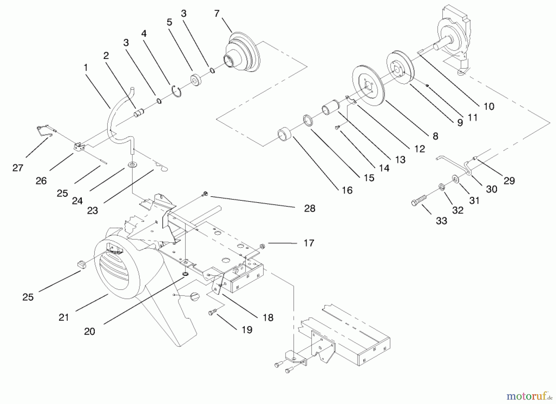 Toro Neu Mowers, Lawn & Garden Tractor Seite 1 73363 (312-8) - Toro 312-8 Garden Tractor, 1997 (7900001-7999999) PTO CLUTCH, COVER AND BELT GUIDES
