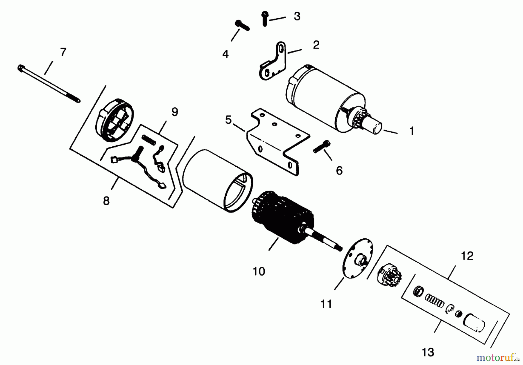  Toro Neu Mowers, Lawn & Garden Tractor Seite 1 73380 (312-8) - Toro 312-8 Garden Tractor, 1993 (3900001-3999999) STARTER