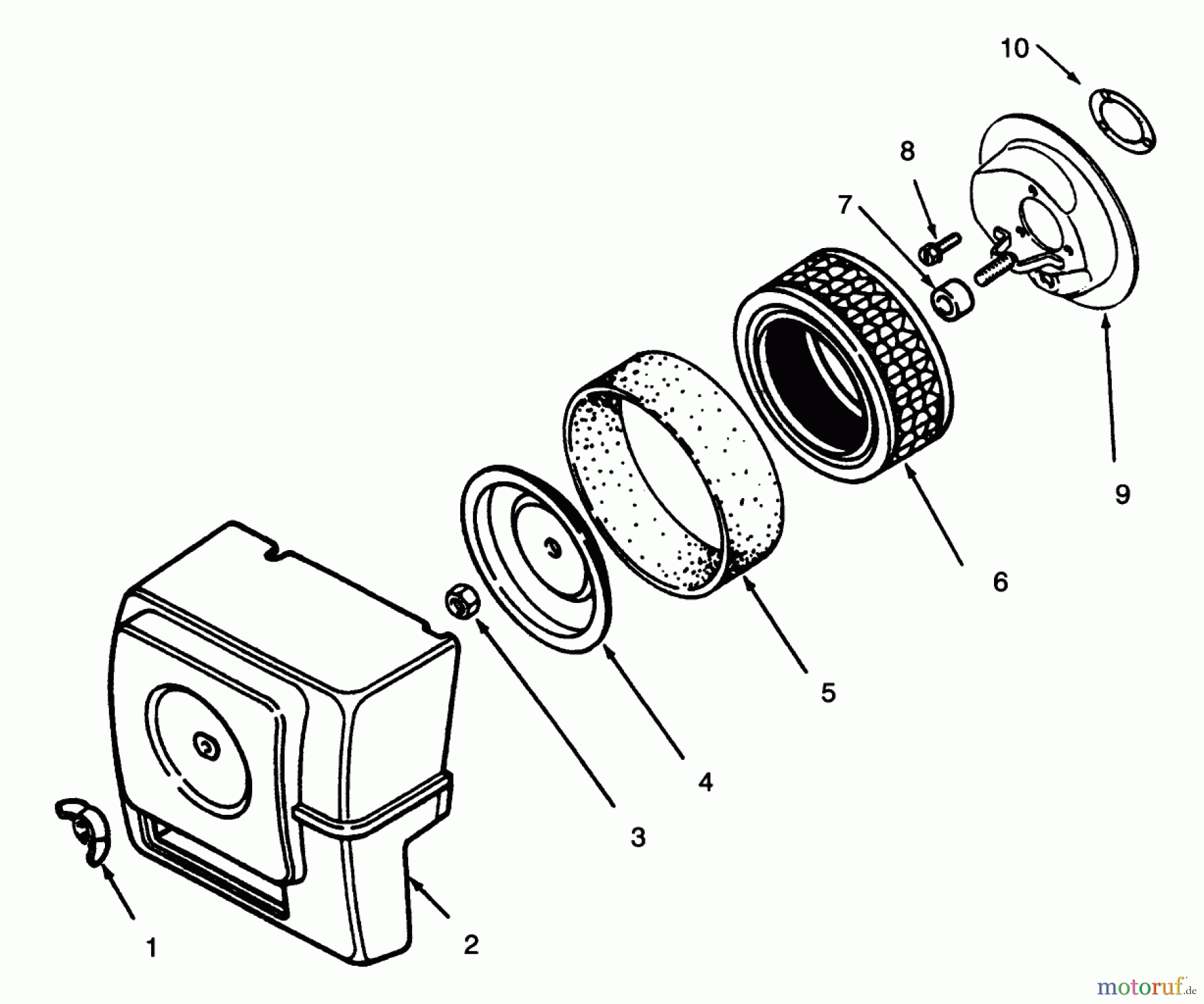 Toro Neu Mowers, Lawn & Garden Tractor Seite 1 73380 (312-8) - Toro 312-8 Garden Tractor, 1994 (4900001-4999999) AIR INTAKE
