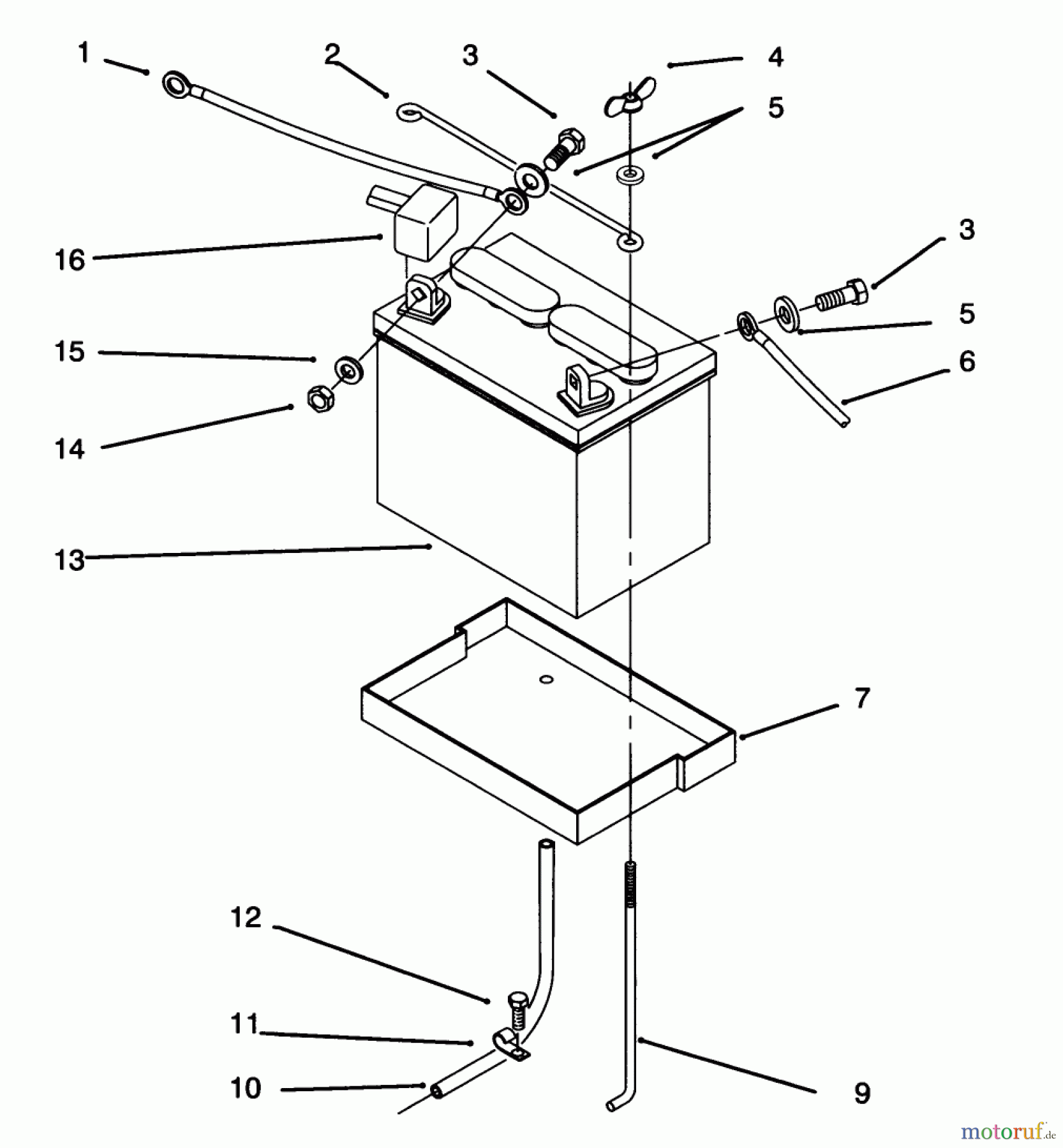 Toro Neu Mowers, Lawn & Garden Tractor Seite 1 73380 (312-8) - Toro 312-8 Garden Tractor, 1994 (4900001-4999999) BATTERY