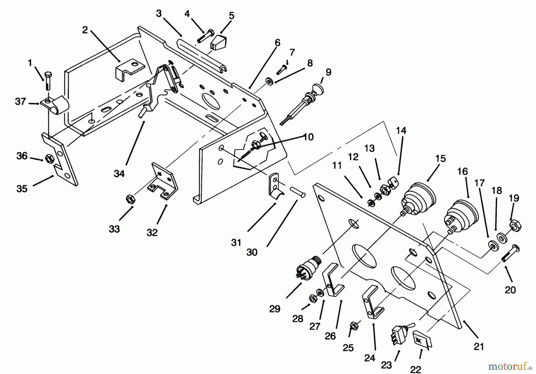  Toro Neu Mowers, Lawn & Garden Tractor Seite 1 73380 (312-8) - Toro 312-8 Garden Tractor, 1994 (4900001-4999999) CONTROL PANEL