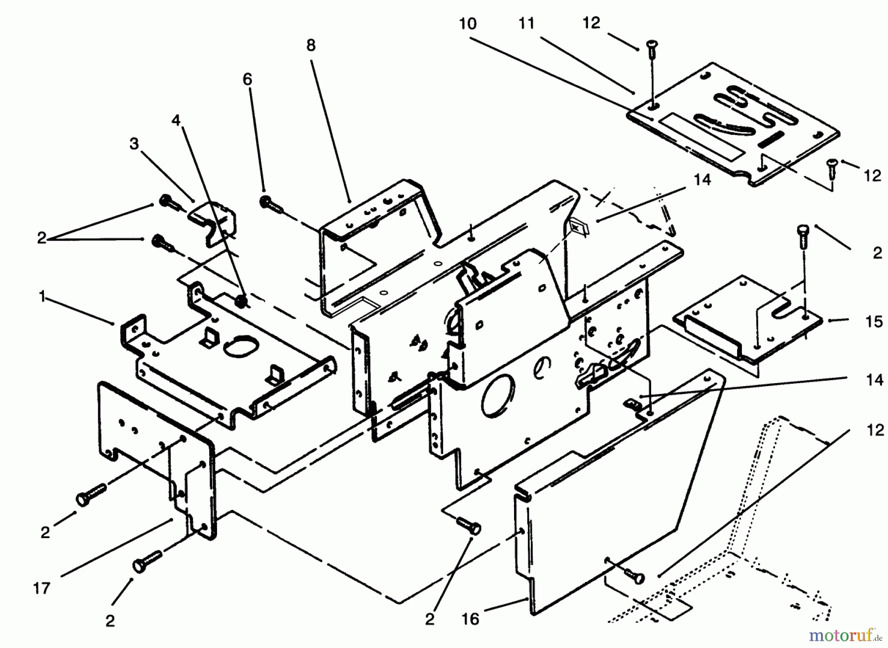 Toro Neu Mowers, Lawn & Garden Tractor Seite 1 73380 (312-8) - Toro 312-8 Garden Tractor, 1994 (4900001-4999999) HOOD STAND AND SUPPORTS