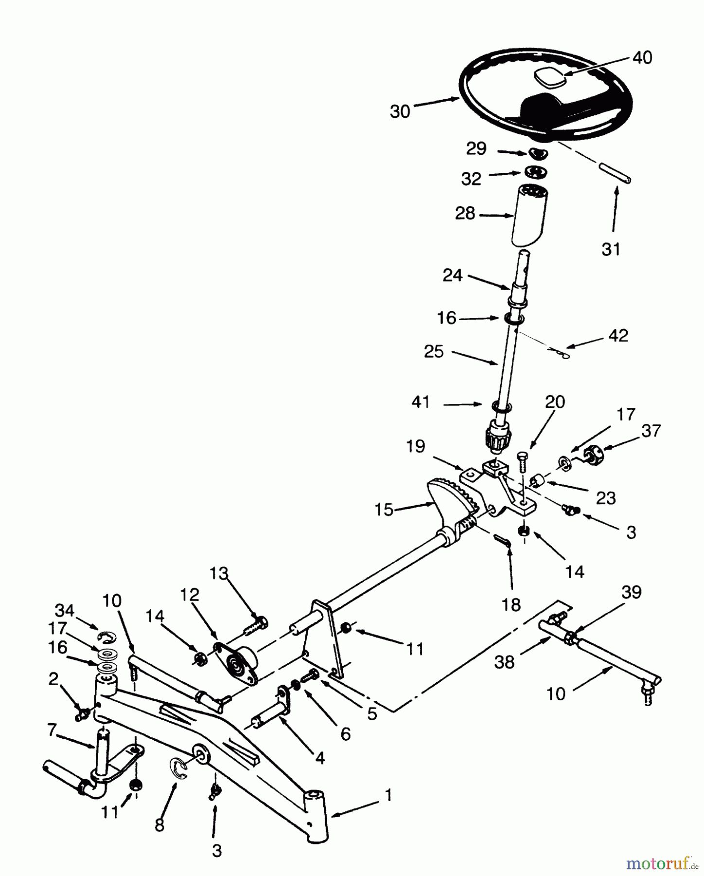  Toro Neu Mowers, Lawn & Garden Tractor Seite 1 73400 (314-8) - Toro 314-8 Garden Tractor, 1993 (3900001-3999999) FRONT AXLE AND STEERING