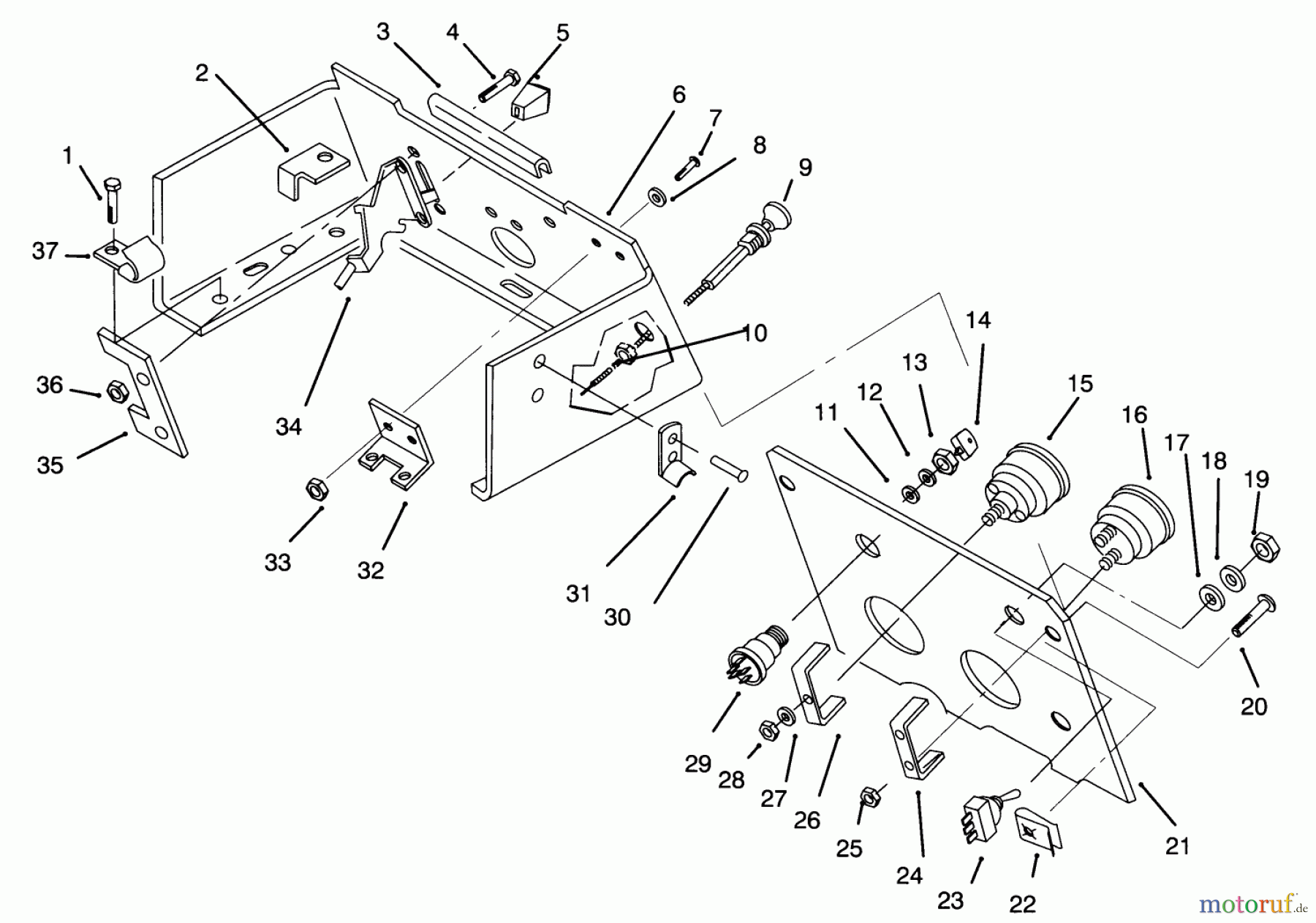  Toro Neu Mowers, Lawn & Garden Tractor Seite 1 73400 (314-8) - Toro 314-8 Garden Tractor, 1996 (SN 6900001-6999999) CONTROL PANEL