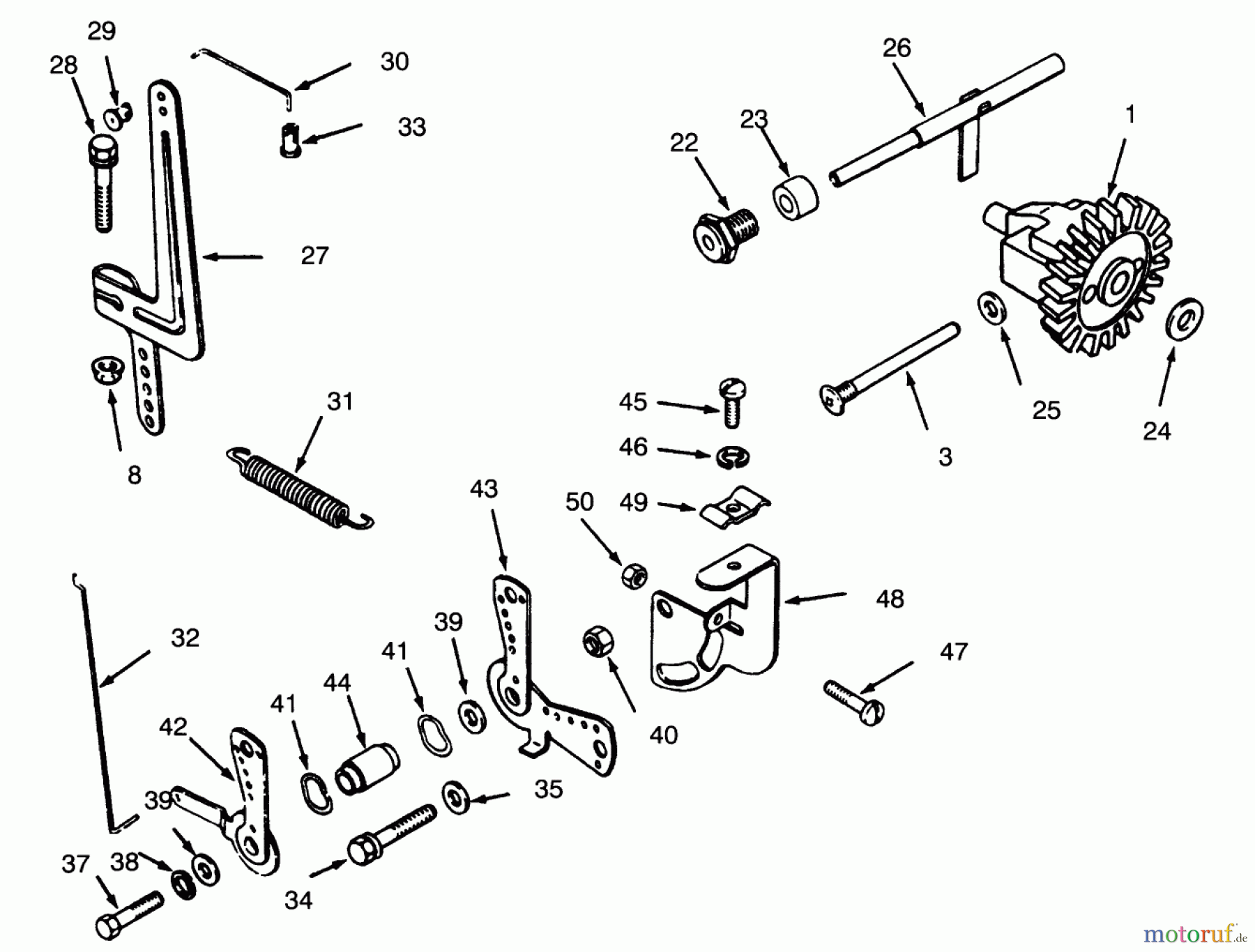 Toro Neu Mowers, Lawn & Garden Tractor Seite 1 73400 (314-8) - Toro 314-8 Garden Tractor, 1996 (SN 6900001-6999999) GOVERNOR LINKAGE