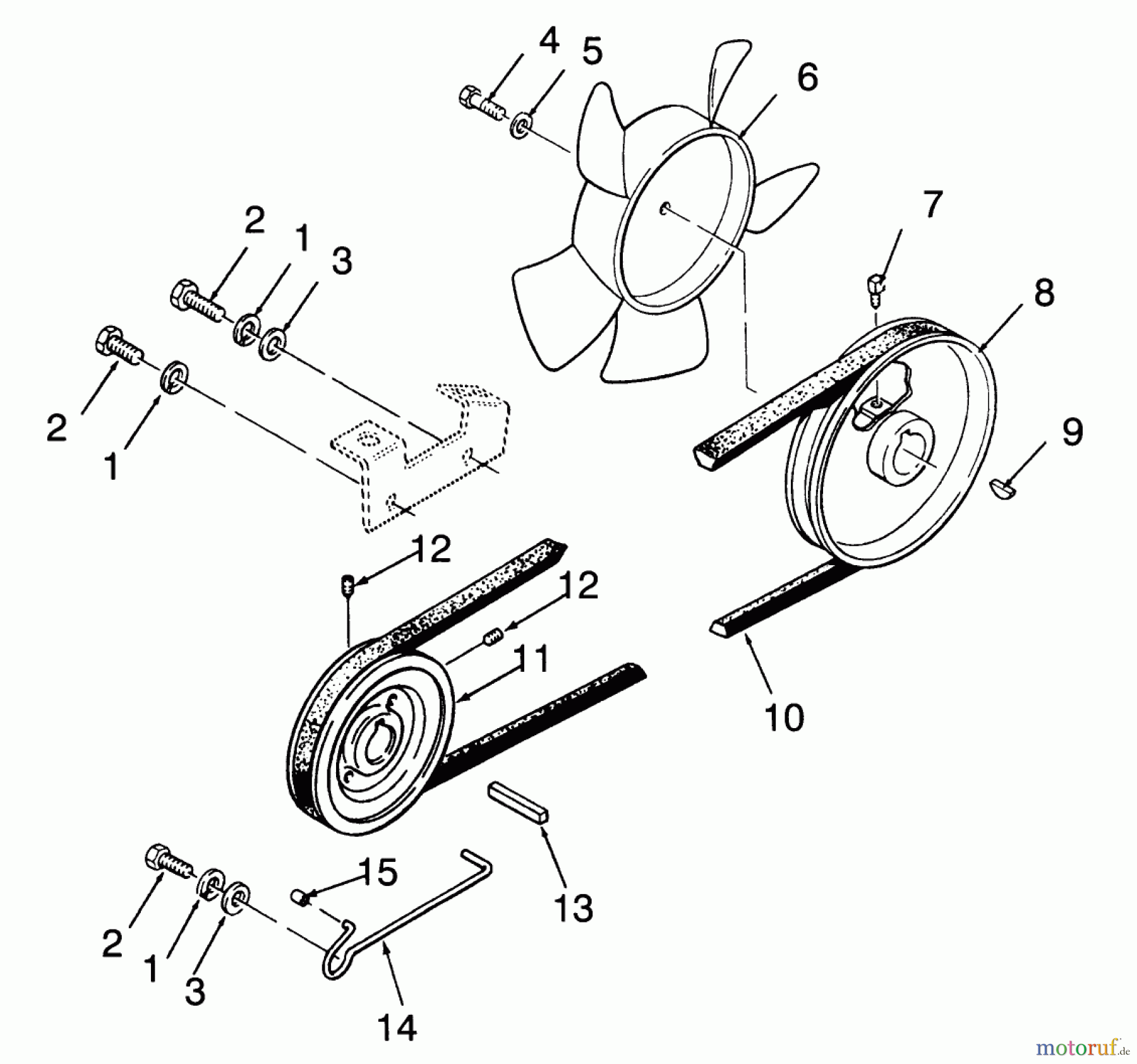 Toro Neu Mowers, Lawn & Garden Tractor Seite 1 73401 (314-H) - Toro 314-H Garden Tractor, 1993 (3900001-3999999) DRIVE BELT AND PULLEYS