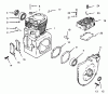 Toro 73401 (314-H) - 314-H Garden Tractor, 1995 (5900001-5900260) Ersatzteile CRANKCASE AND CYLINDER HEAD