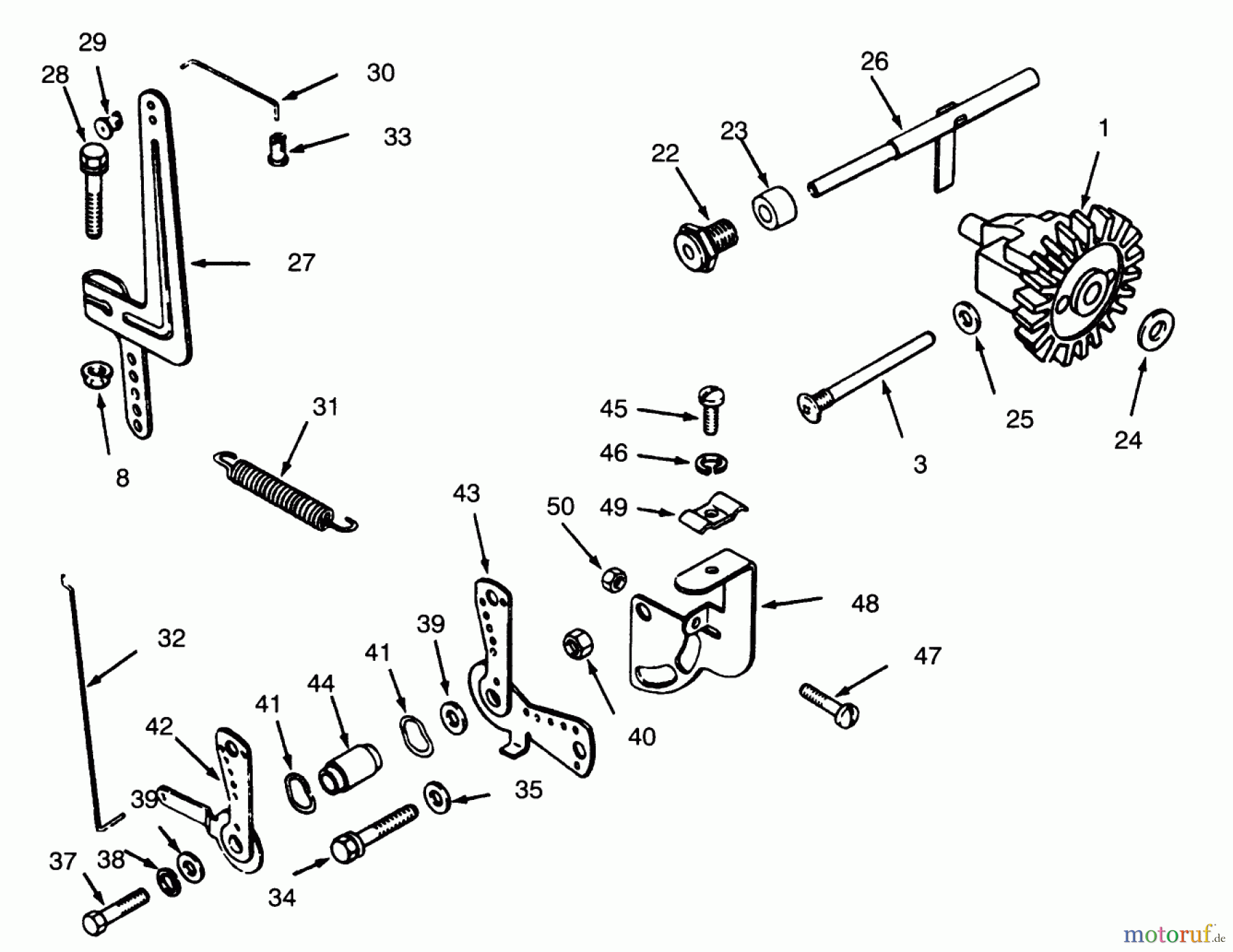 Toro Neu Mowers, Lawn & Garden Tractor Seite 1 73401 (314-H) - Toro 314-H Garden Tractor, 1995 (5900001-5900260) GOVERNOR LINKAGE