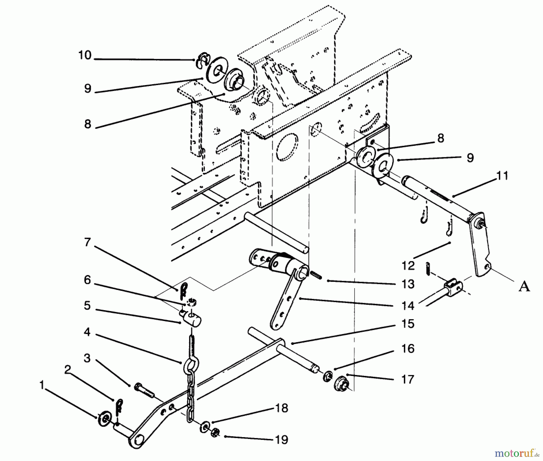Toro Neu Mowers, Lawn & Garden Tractor Seite 1 73401 (314-H) - Toro 314-H Garden Tractor, 1995 (5900001-5900260) HYDROSTATIC LIFT LINKAGE