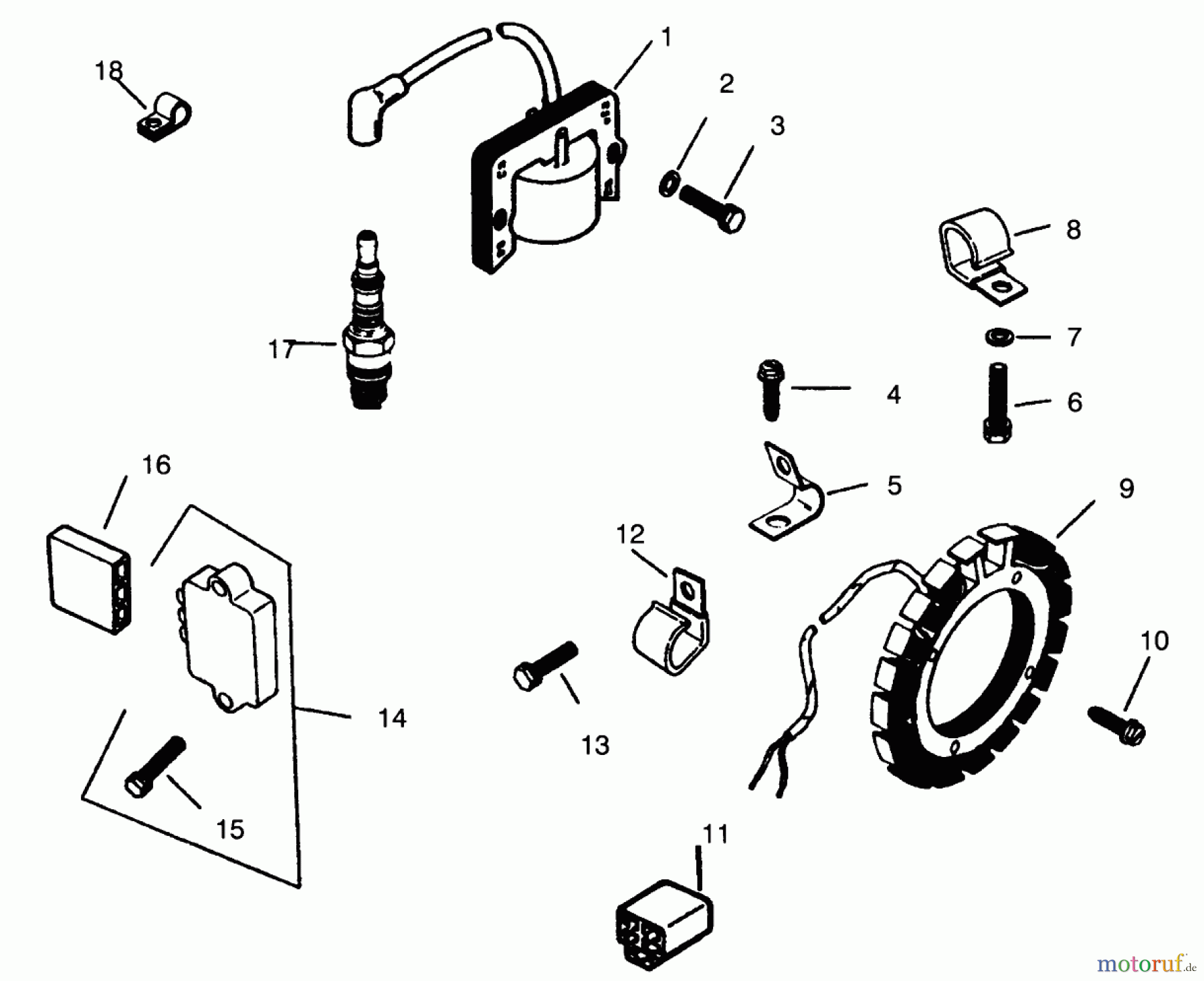 Toro Neu Mowers, Lawn & Garden Tractor Seite 1 73401 (314-H) - Toro 314-H Garden Tractor, 1995 (5900001-5900260) IGNITION SYSTEM
