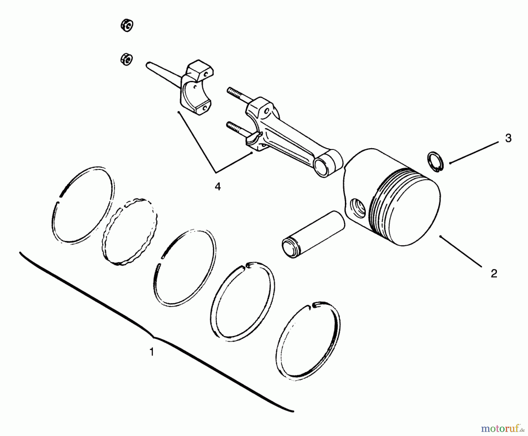 Toro Neu Mowers, Lawn & Garden Tractor Seite 1 73401 (314-H) - Toro 314-H Garden Tractor, 1995 (5900001-5900260) PISTON AND RINGS