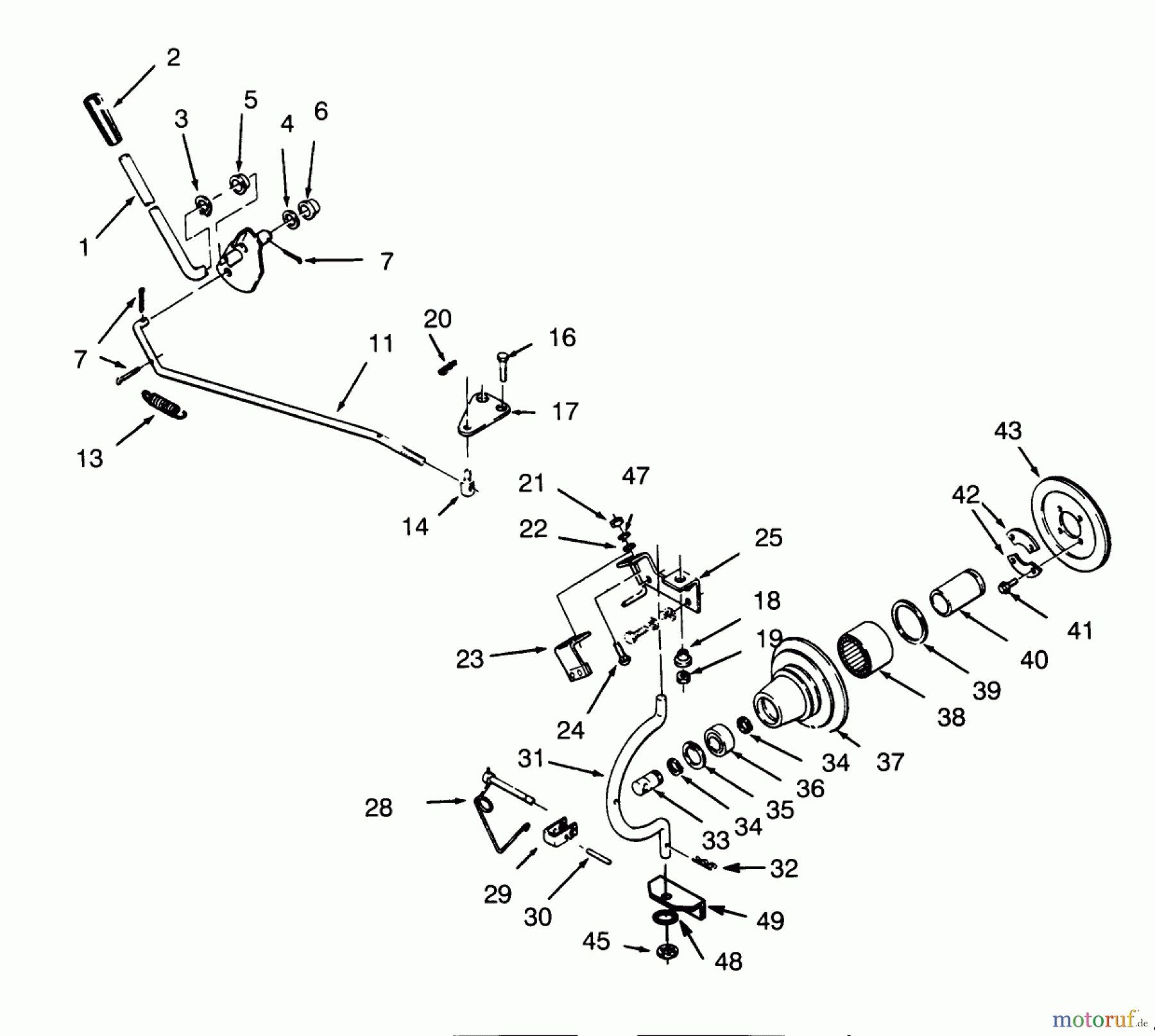 Toro Neu Mowers, Lawn & Garden Tractor Seite 1 73401 (314-H) - Toro 314-H Garden Tractor, 1995 (5900001-5900260) PTO CLUTCH AND CONTROL