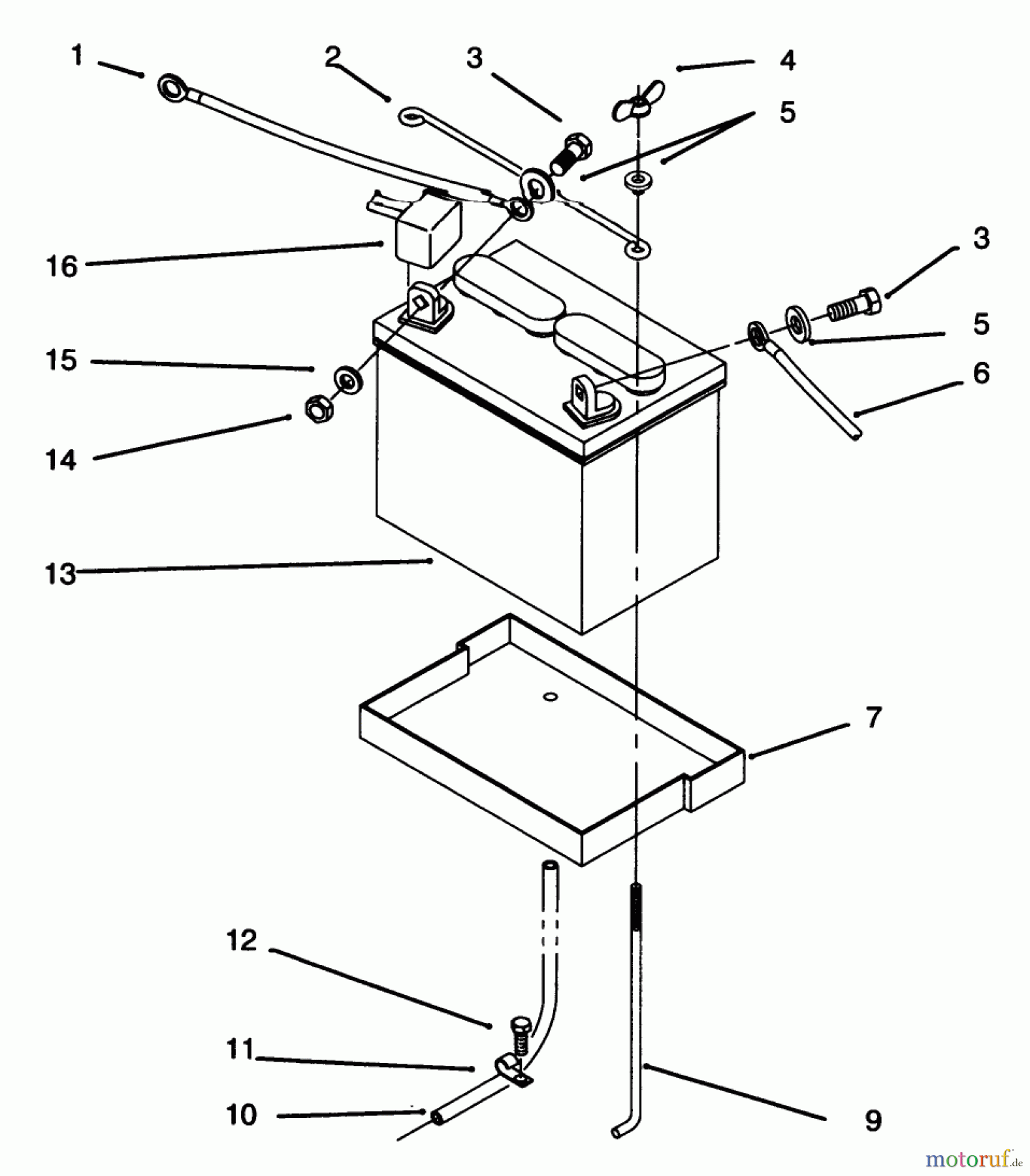Toro Neu Mowers, Lawn & Garden Tractor Seite 1 73401 (314-H) - Toro 314-H Garden Tractor, 1995 (5900261-5901260) BATTERY