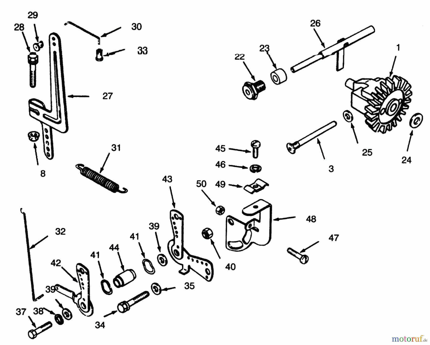 Toro Neu Mowers, Lawn & Garden Tractor Seite 1 73401 (314-H) - Toro 314-H Garden Tractor, 1995 (5900261-5901260) GOVERNOR LINKAGE