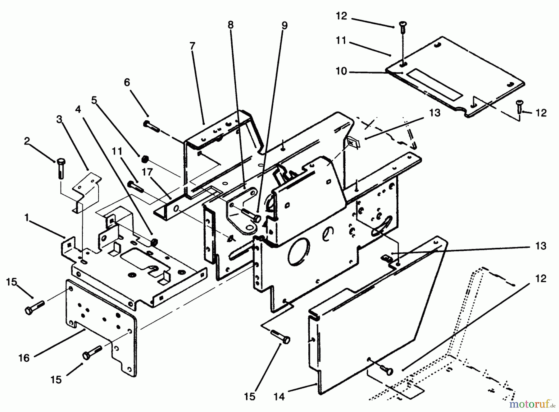 Toro Neu Mowers, Lawn & Garden Tractor Seite 1 73401 (314-H) - Toro 314-H Garden Tractor, 1996 (6900001-6999999) HOOD STAND AND SUPPORTS