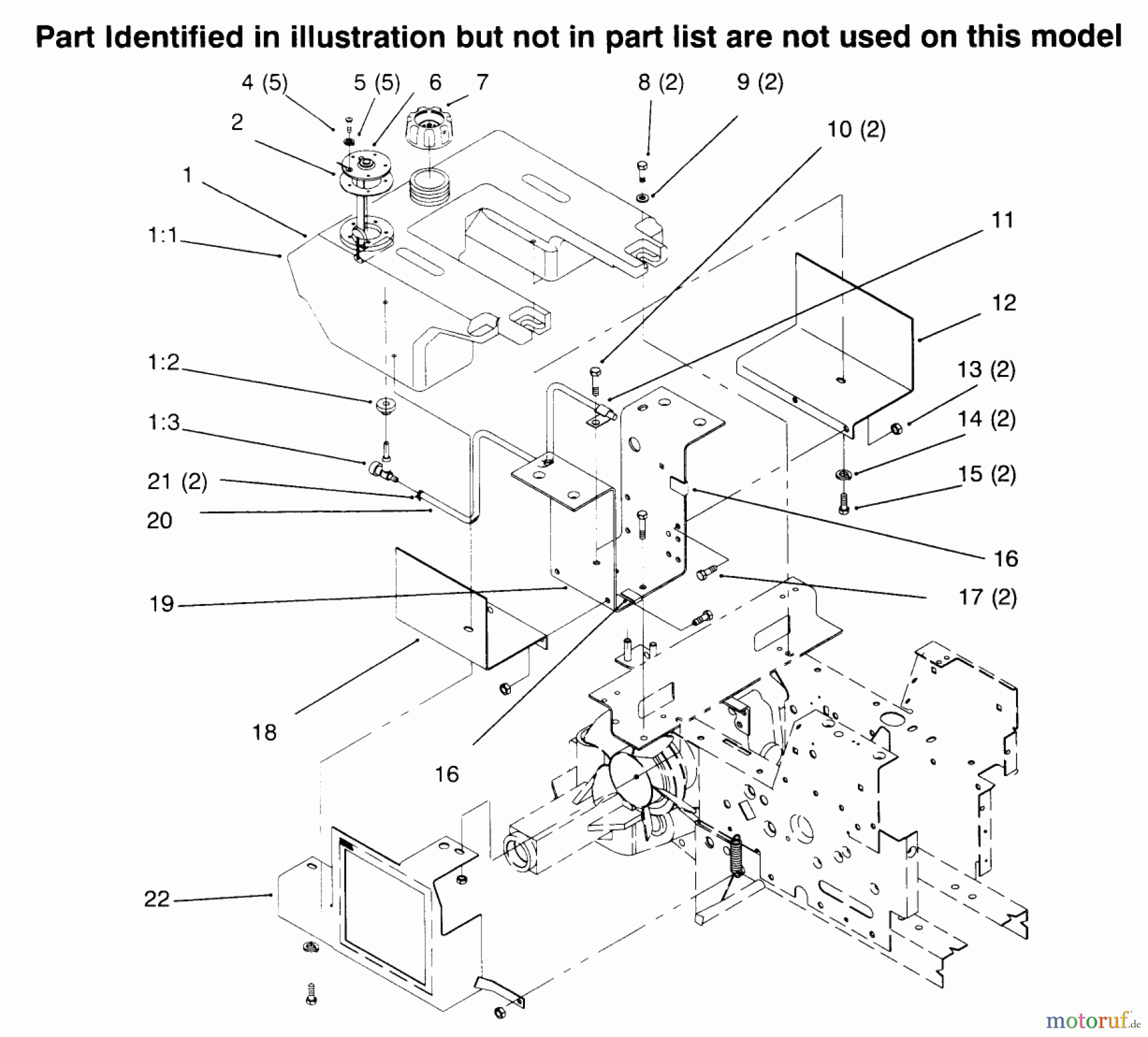 Toro Neu Mowers, Lawn & Garden Tractor Seite 1 73402 (314-8) - Toro 314-8 Garden Tractor, 1996 (6900001-6999999) FUEL TANK
