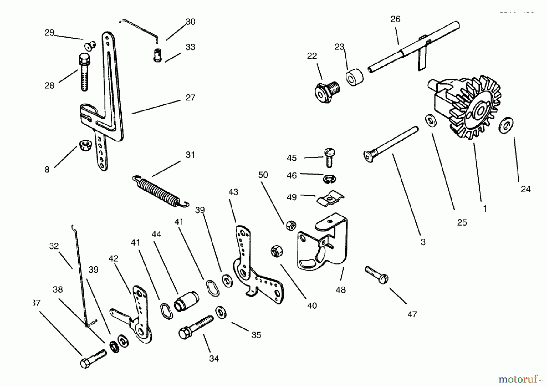  Toro Neu Mowers, Lawn & Garden Tractor Seite 1 73402 (314-8) - Toro 314-8 Garden Tractor, 1997 (7900001-7999999) GOVERNOR LINKAGE