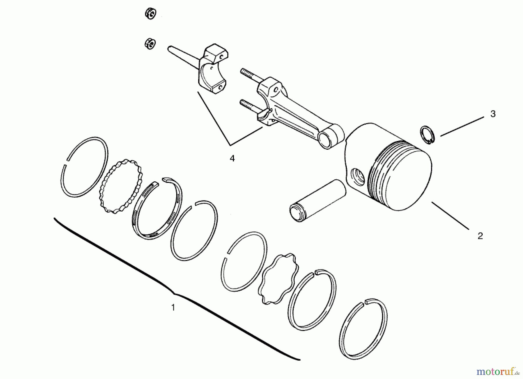 Toro Neu Mowers, Lawn & Garden Tractor Seite 1 73402 (314-8) - Toro 314-8 Garden Tractor, 1997 (7900001-7999999) PISTON AND RINGS