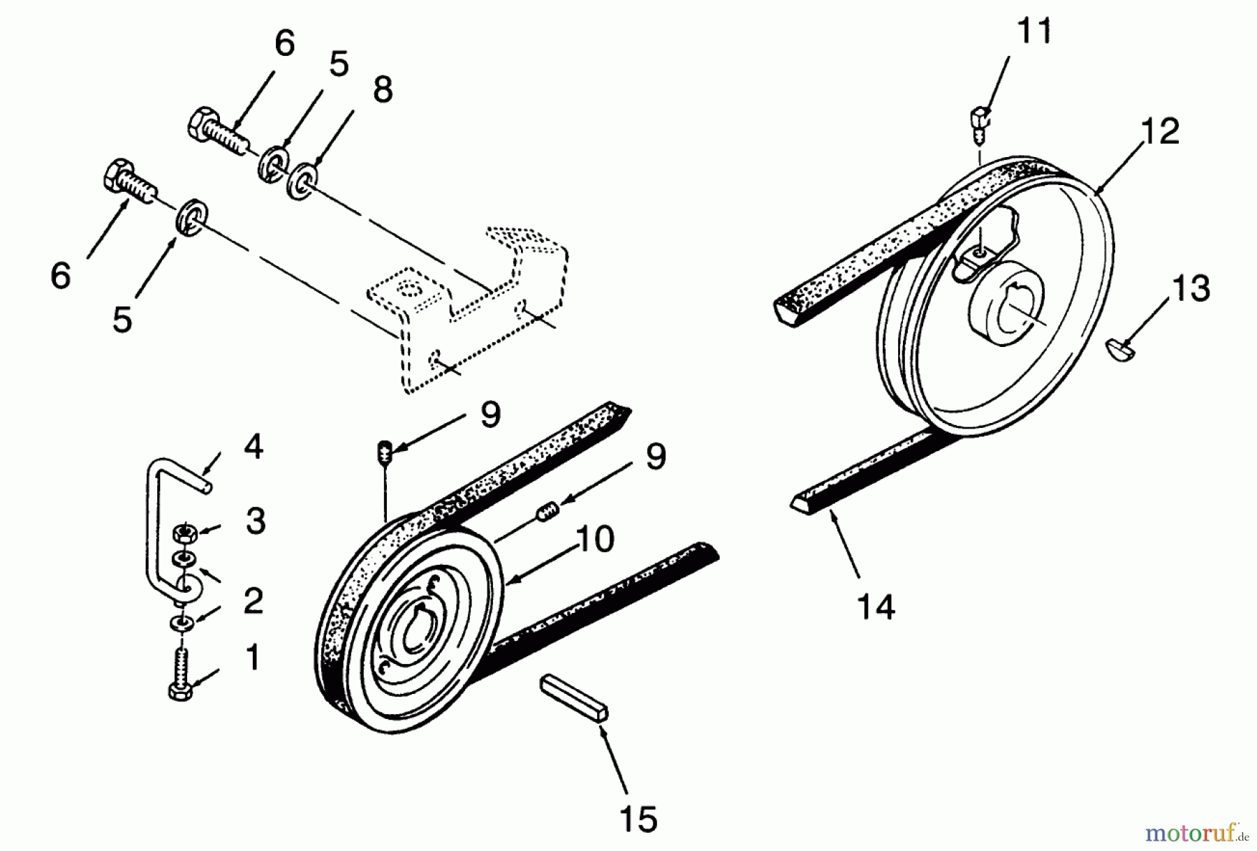 Toro Neu Mowers, Lawn & Garden Tractor Seite 1 73420 (416-8) - Toro 416-8 Garden Tractor, 1993 (3900001-3999999) DRIVE BELT AND PULLEYS
