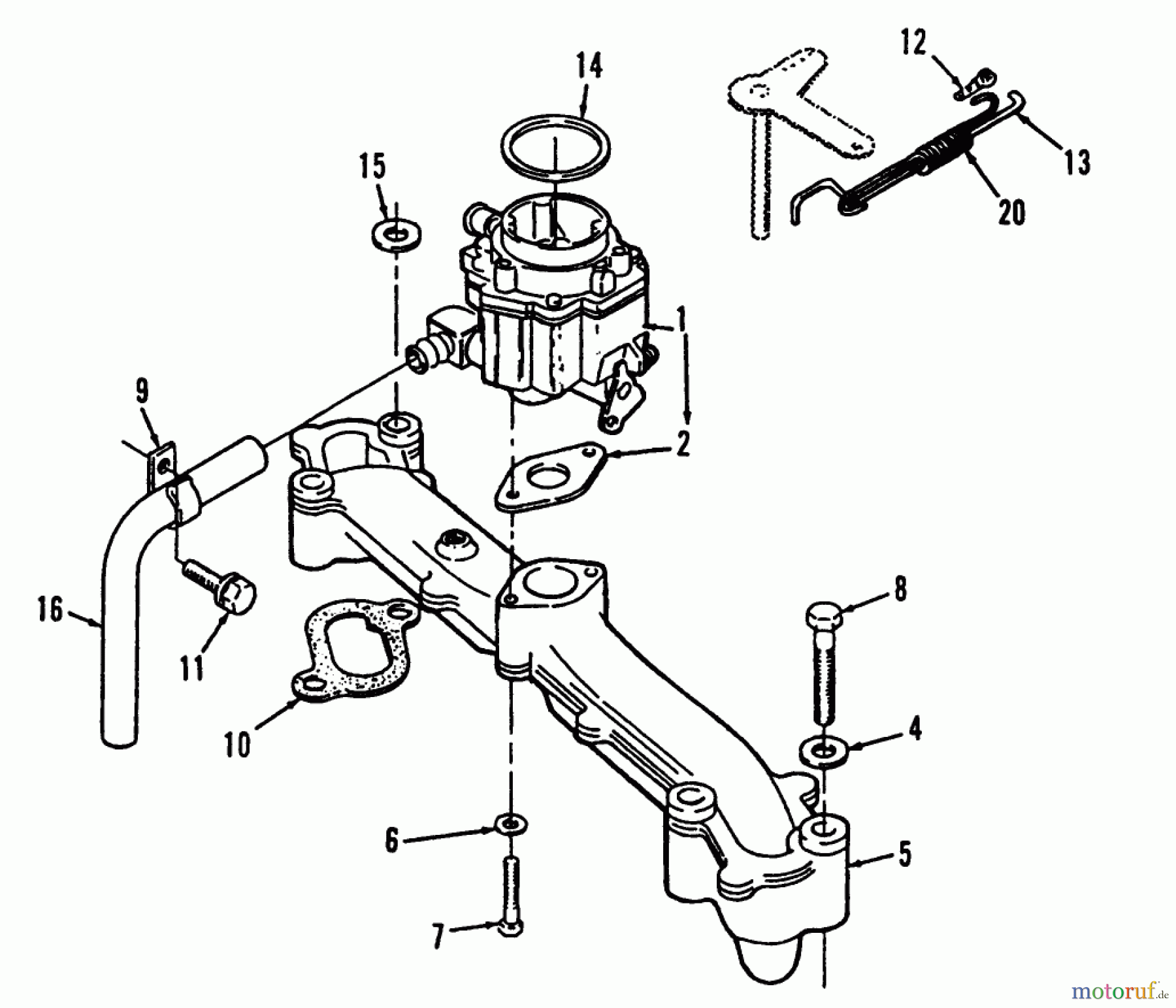 Toro Neu Mowers, Lawn & Garden Tractor Seite 1 73420 (416-8) - Toro 416-8 Garden Tractor, 1993 (3900001-3999999) INTAKE MANIFOLD