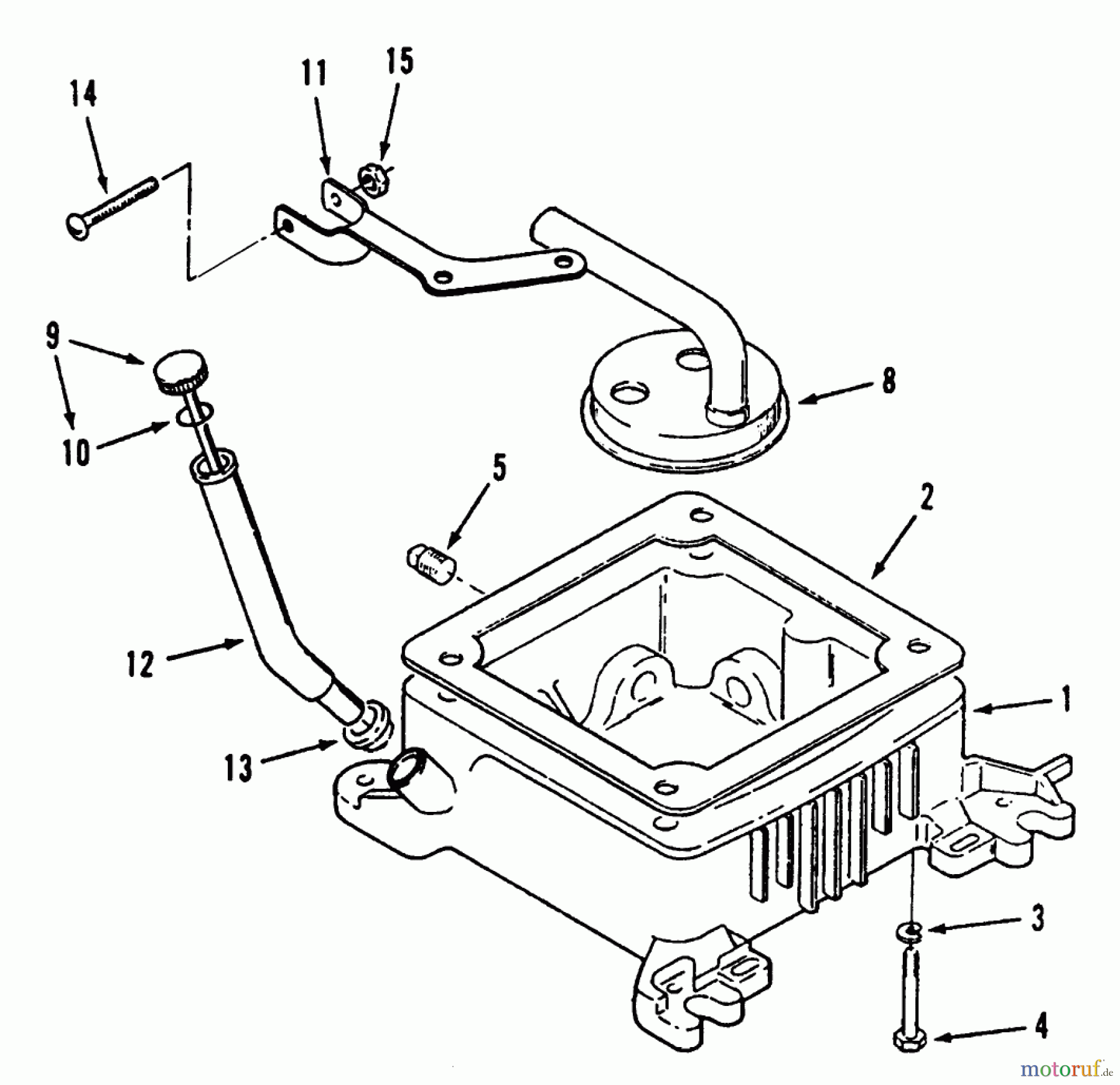 Toro Neu Mowers, Lawn & Garden Tractor Seite 1 73420 (416-8) - Toro 416-8 Garden Tractor, 1993 (3900001-3999999) OIL BASE AND FILL TUBE AND BRACKET