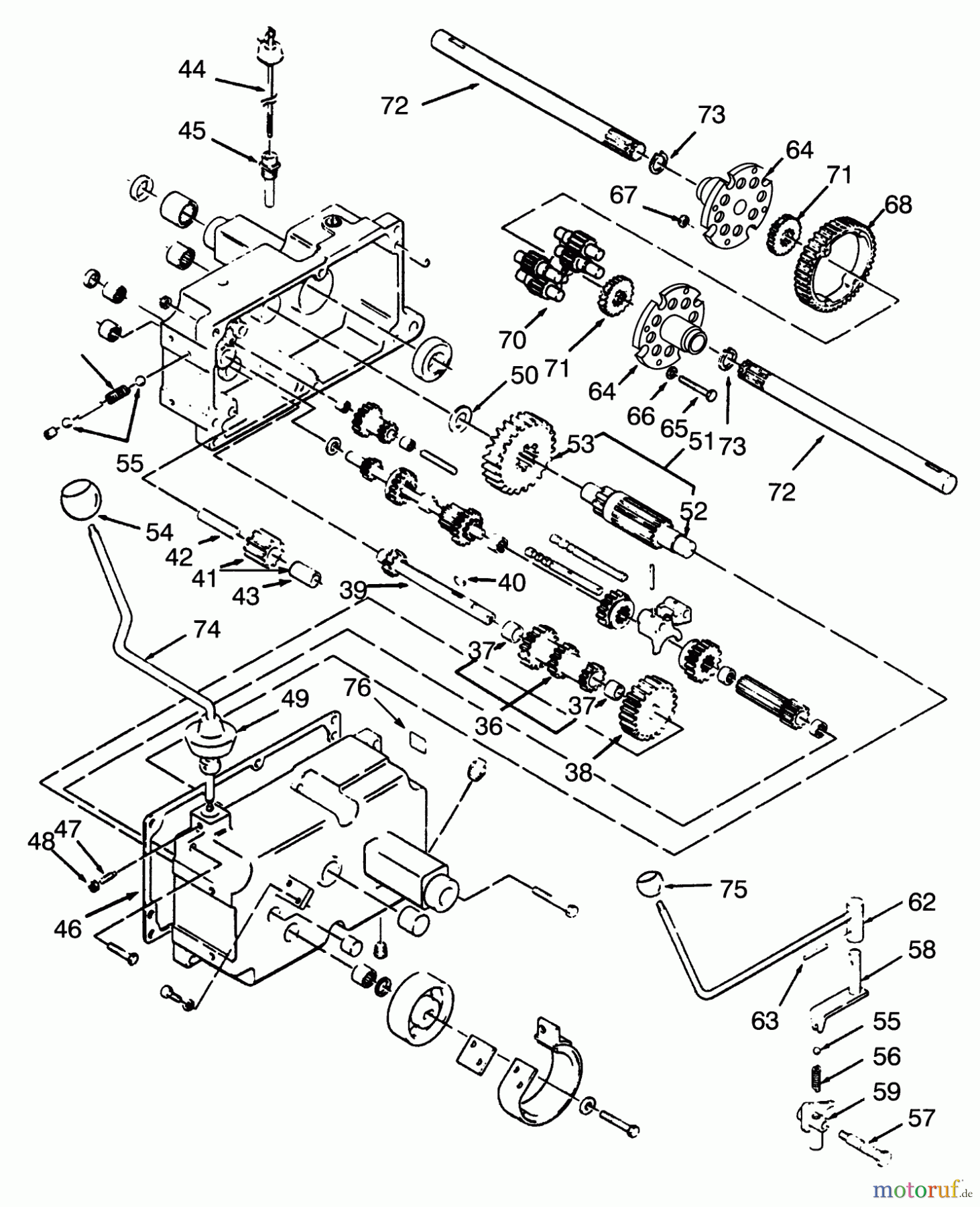 Toro Neu Mowers, Lawn & Garden Tractor Seite 1 73420 (416-8) - Toro 416-8 Garden Tractor, 1993 (3900001-3999999) TRANSMISSION 8-SPEED #2