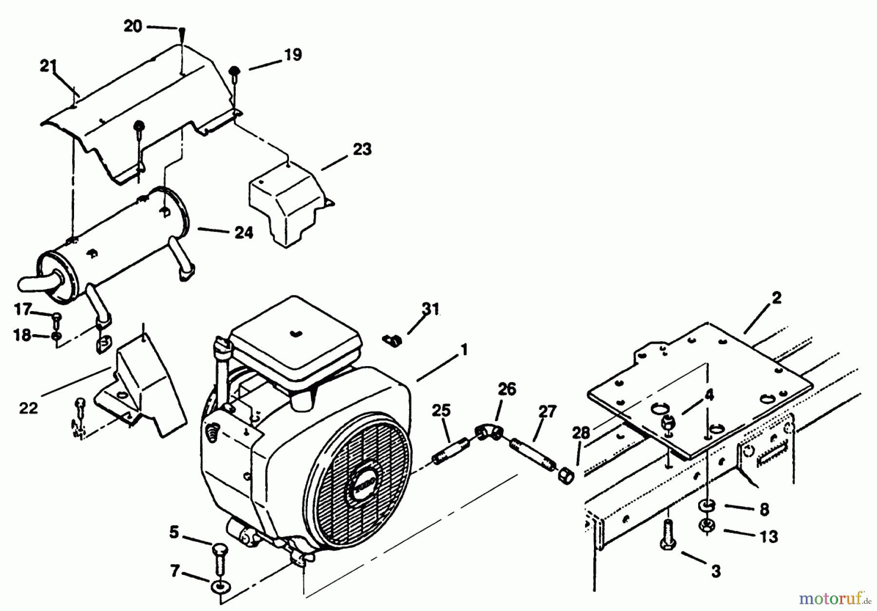 Toro Neu Mowers, Lawn & Garden Tractor Seite 1 73440 (416-8) - Toro 416-8 Garden Tractor, 1994 (4900001-4999999) ENGINE, TORO POWER PLUS
