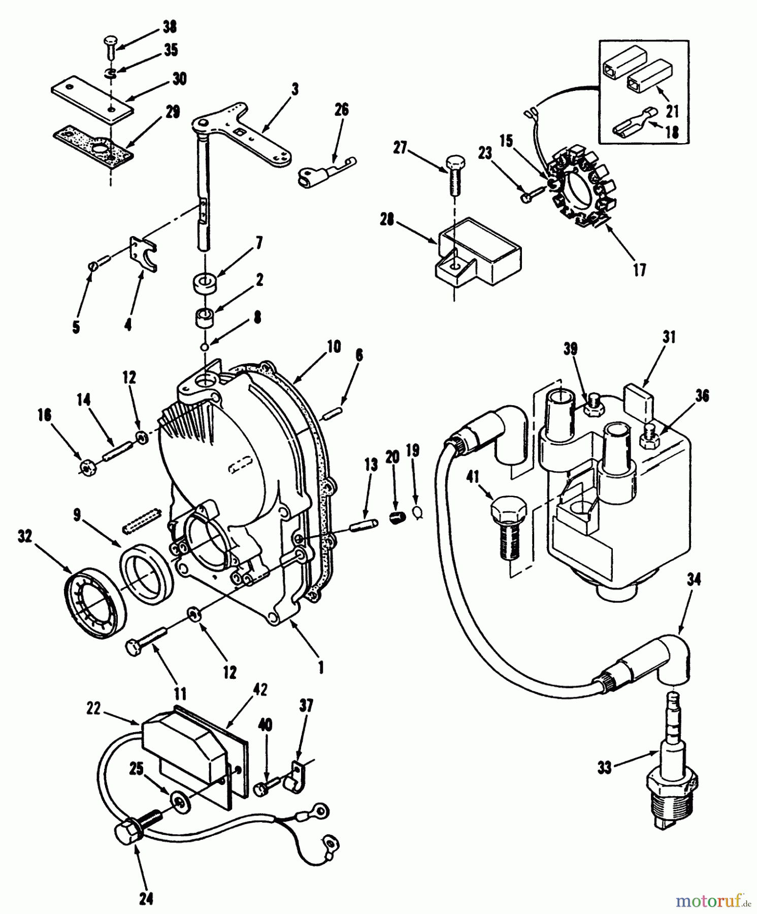 Toro Neu Mowers, Lawn & Garden Tractor Seite 1 73420 (416-8) - Toro 416-8 Garden Tractor, 1994 (4900001-4999999) GEARCASE AND IGNITION CONTROLS