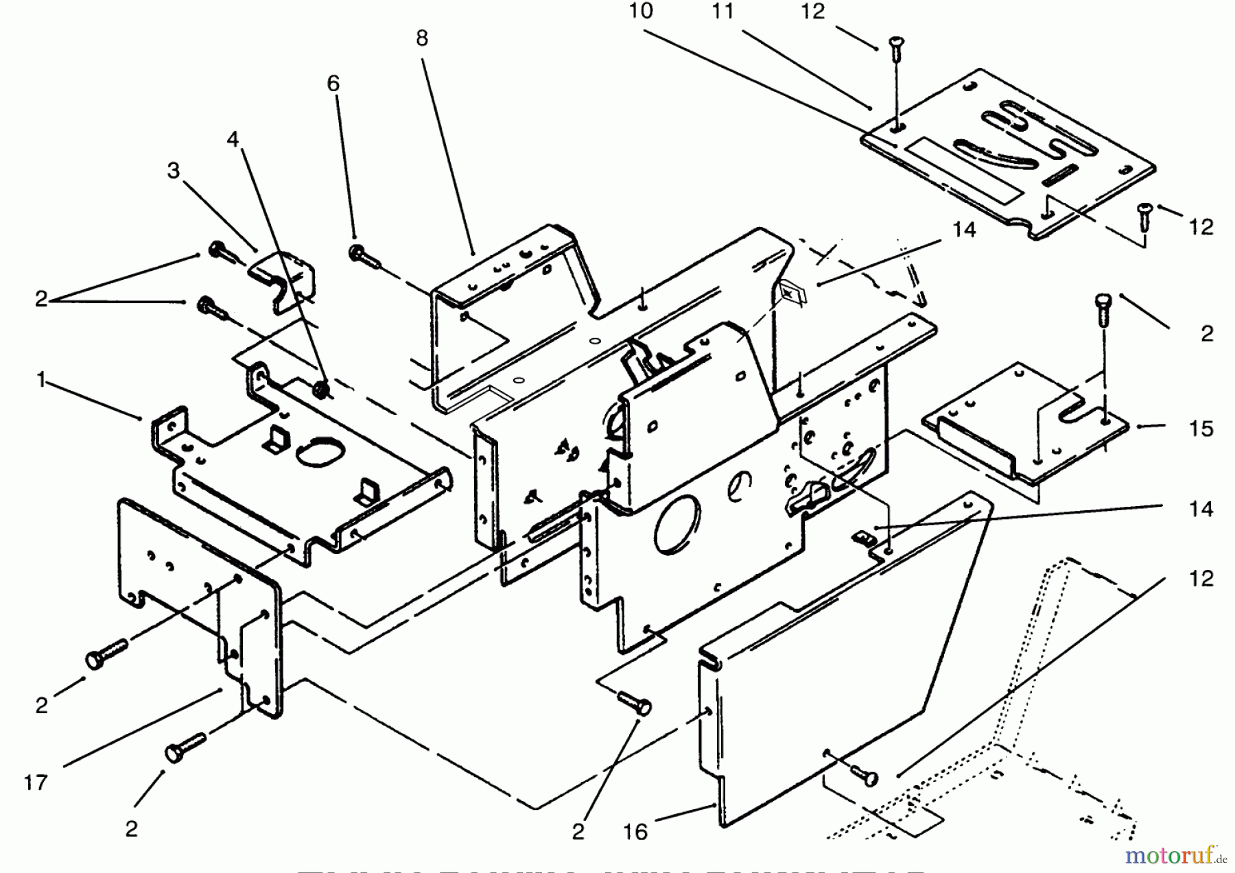 Toro Neu Mowers, Lawn & Garden Tractor Seite 1 73440 (416-8) - Toro 416-8 Garden Tractor, 1994 (4900001-4999999) HOOD STAND AND SUPPORTS