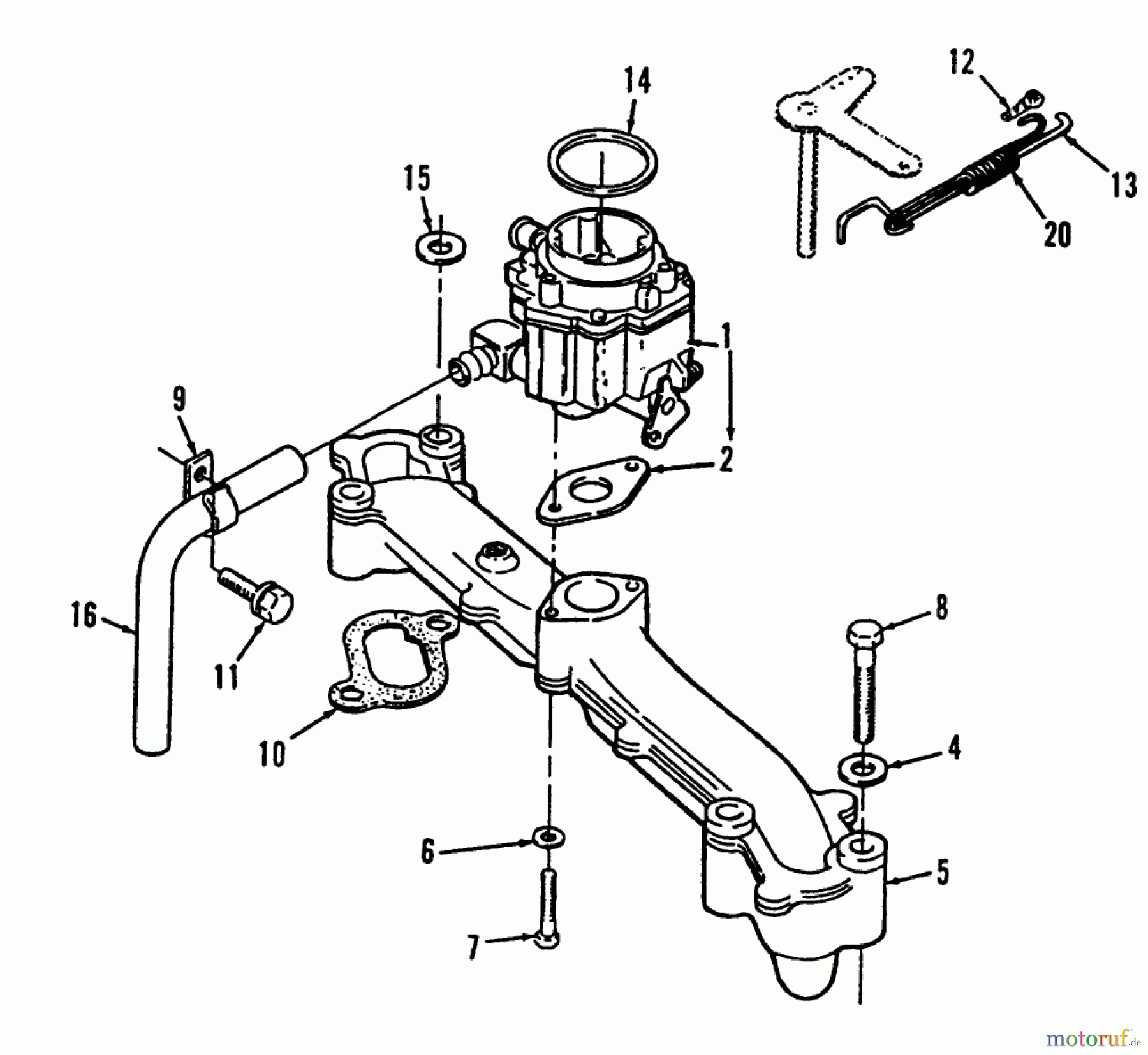 Toro Neu Mowers, Lawn & Garden Tractor Seite 1 73420 (416-8) - Toro 416-8 Garden Tractor, 1994 (4900001-4999999) INTAKE MANIFOLD
