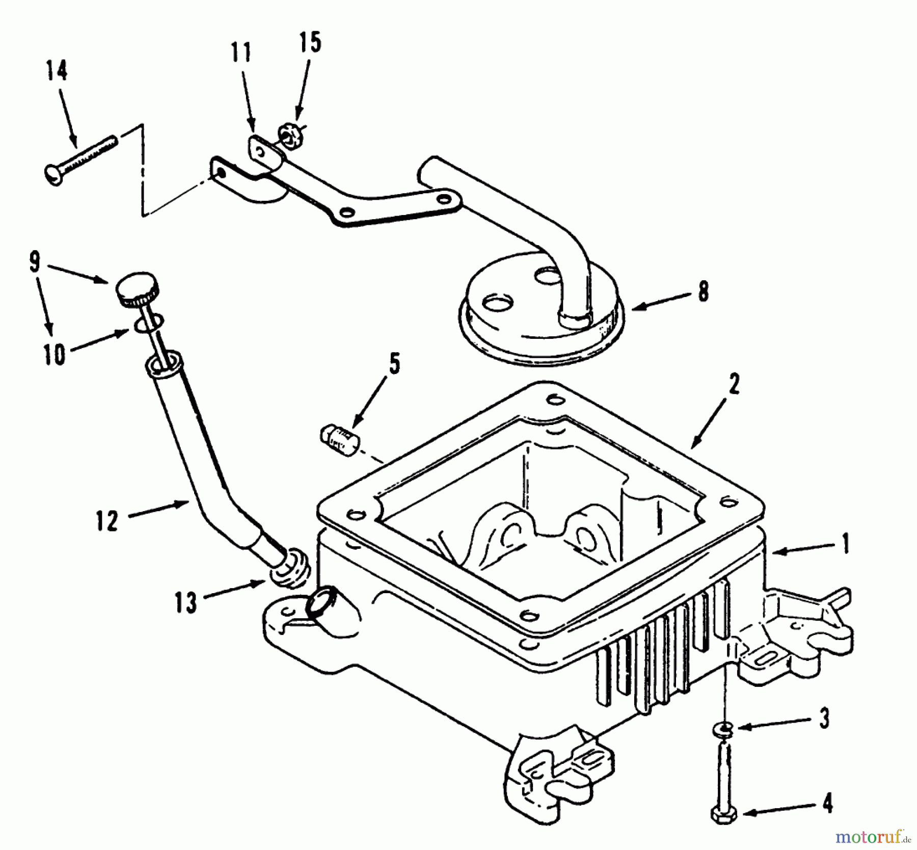 Toro Neu Mowers, Lawn & Garden Tractor Seite 1 73420 (416-8) - Toro 416-8 Garden Tractor, 1994 (4900001-4999999) OIL BASE AND FILL TUBE AND BRACKET