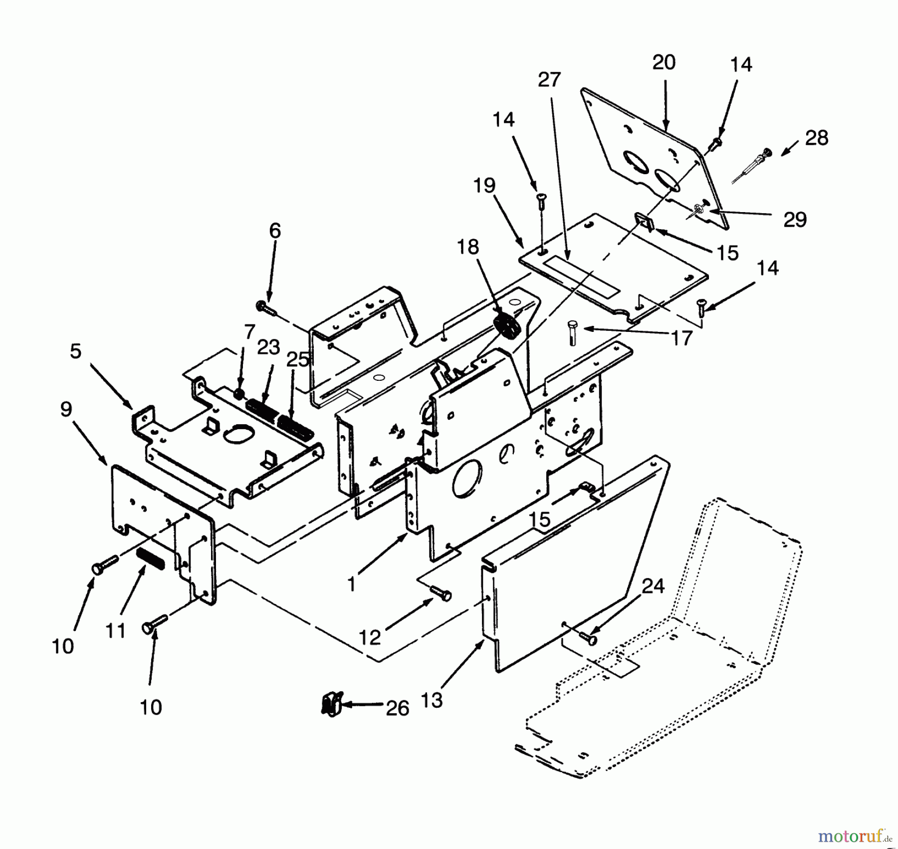 Toro Neu Mowers, Lawn & Garden Tractor Seite 1 73421 (416-H) - Toro 416-H Garden Tractor, 1993 (3900001-3999999) HOOD STAND AND SUPPORTS
