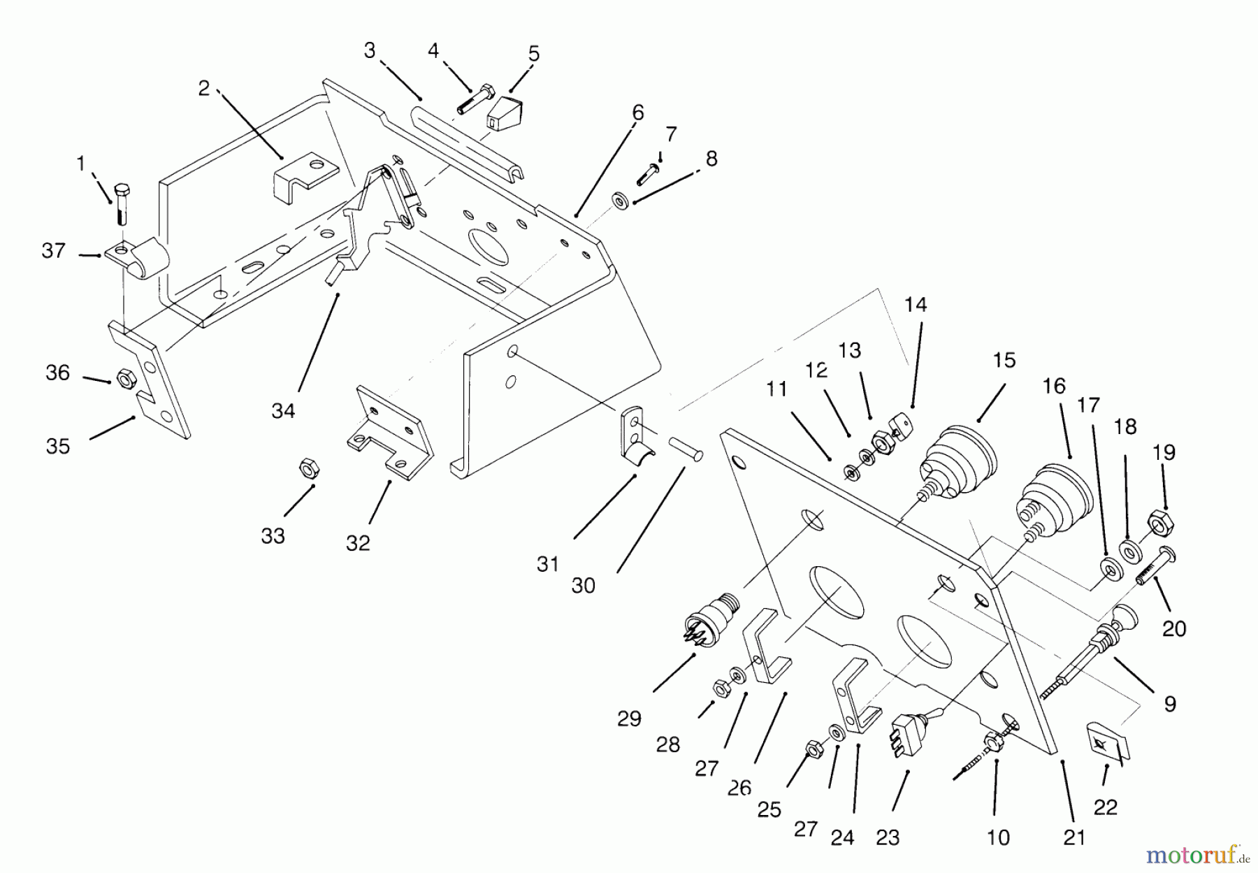 Toro Neu Mowers, Lawn & Garden Tractor Seite 1 73421 (416-H) - Toro 416-H Garden Tractor, 1994 (4900001-4999999) CONTROL PANEL