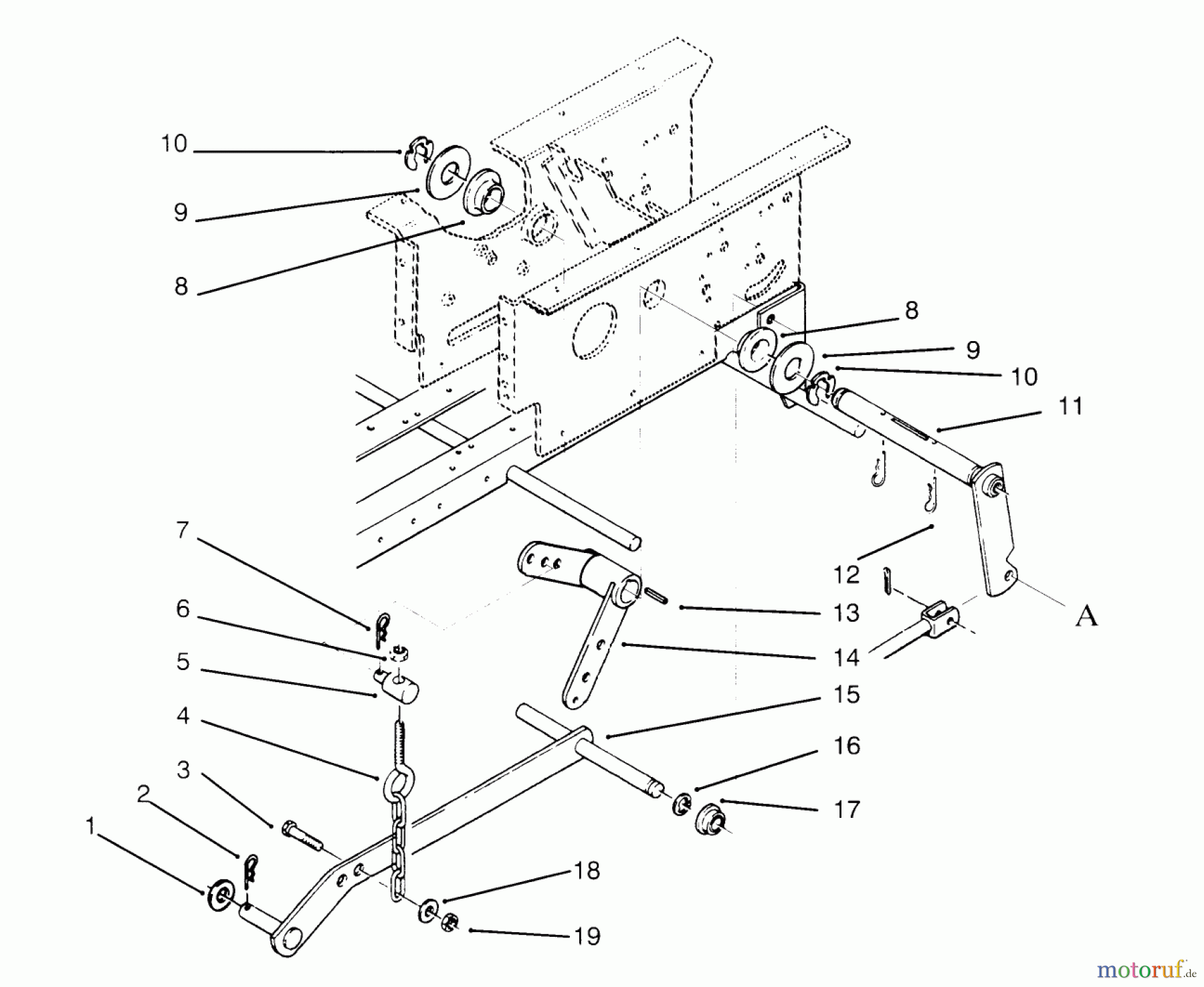 Toro Neu Mowers, Lawn & Garden Tractor Seite 1 73421 (416-H) - Toro 416-H Garden Tractor, 1995 (5900001-5901046) HYDROSTATIC LIFT LINKAGE