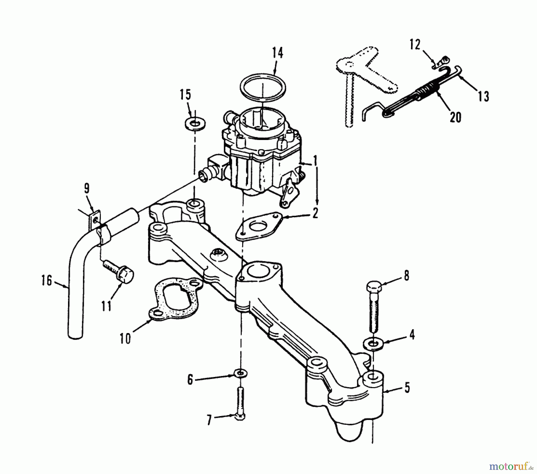 Toro Neu Mowers, Lawn & Garden Tractor Seite 1 73421 (416-H) - Toro 416-H Garden Tractor, 1995 (5900001-5901046) INTAKE MANIFOLD
