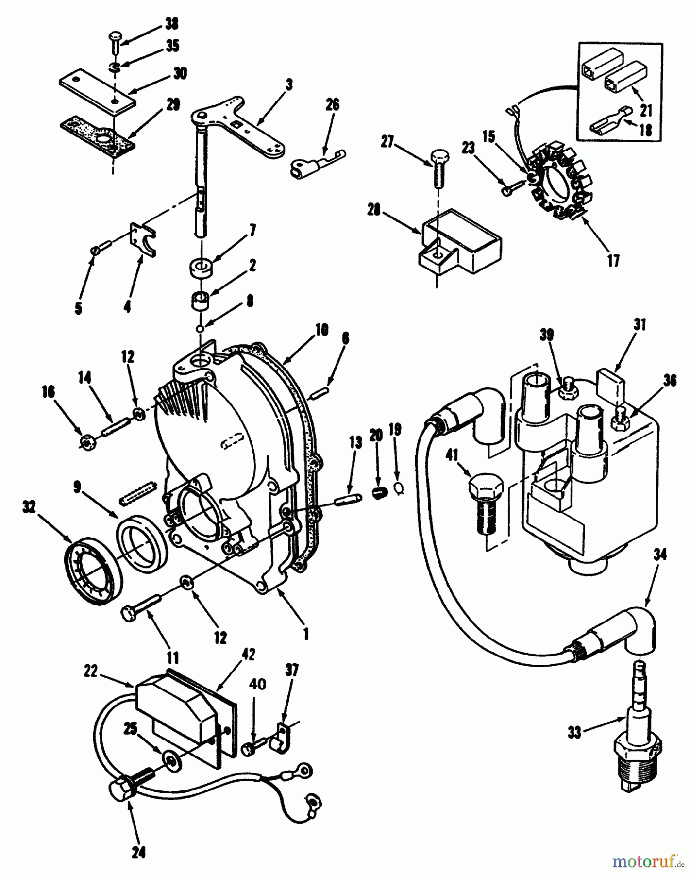 Toro Neu Mowers, Lawn & Garden Tractor Seite 1 73421 (416-H) - Toro 416-H Garden Tractor, 1995 (5901047-5999999) GEARCASE AND IGNITION CONTROLS