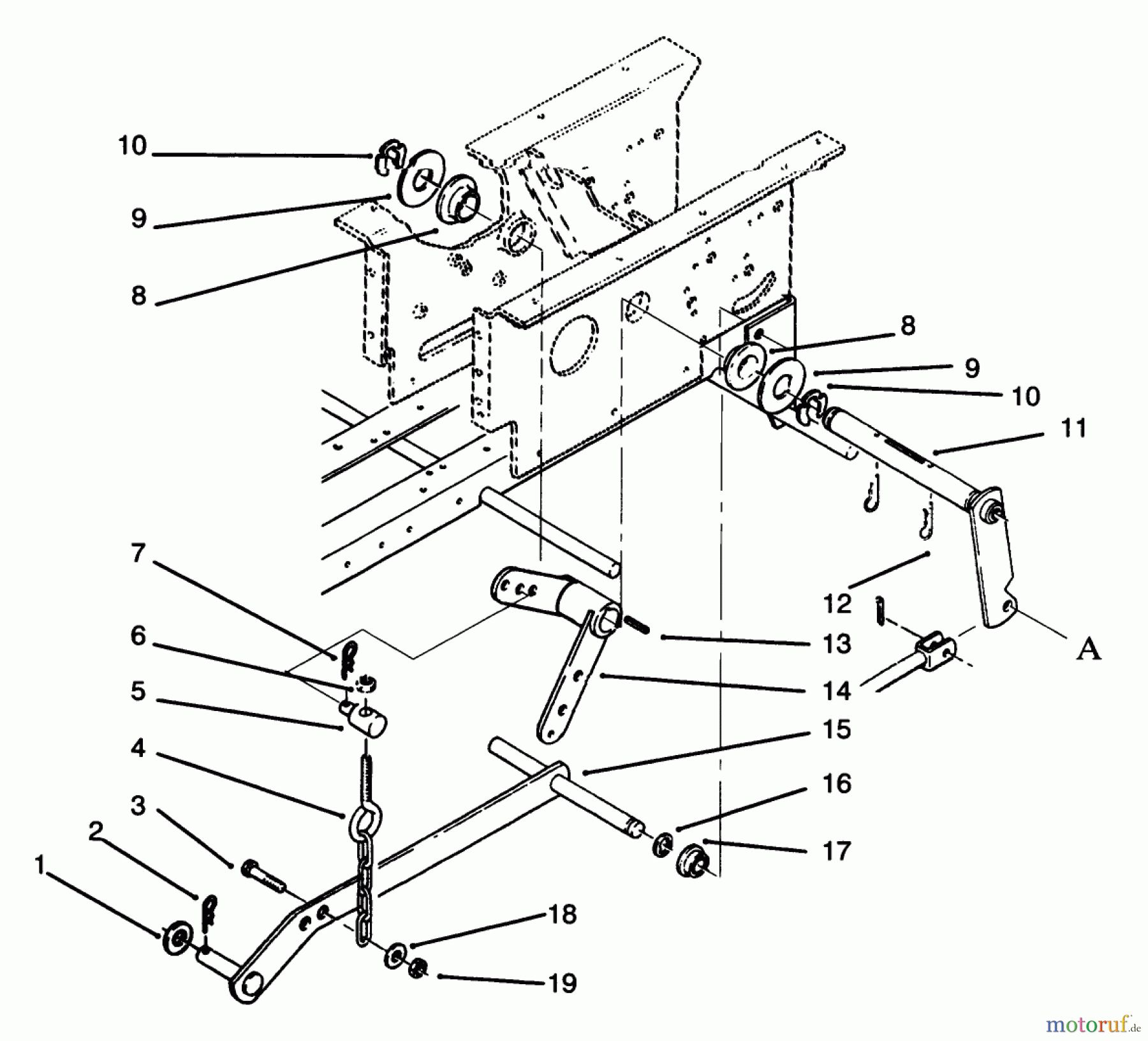 Toro Neu Mowers, Lawn & Garden Tractor Seite 1 73421 (416-H) - Toro 416-H Garden Tractor, 1996 (6900001-6999999) HYDROSTATIC LIFT LINKAGE