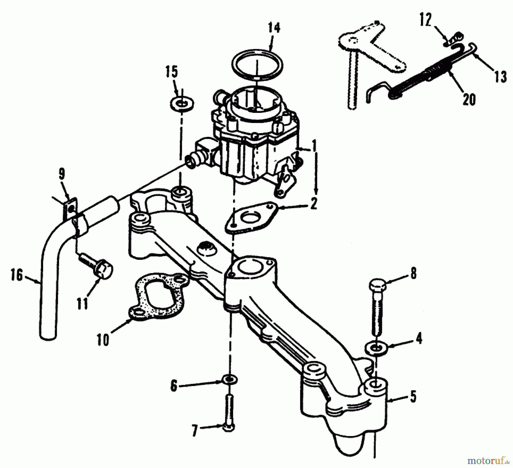 Toro Neu Mowers, Lawn & Garden Tractor Seite 1 73421 (416-H) - Toro 416-H Garden Tractor, 1996 (6900001-6999999) INTAKE MANIFOLD