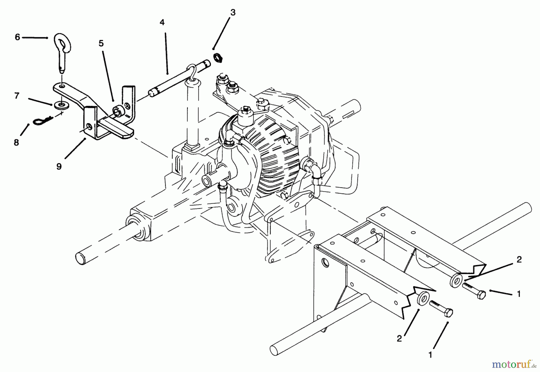 Toro Neu Mowers, Lawn & Garden Tractor Seite 1 73421 (416-H) - Toro 416-H Garden Tractor, 1996 (6900001-6999999) REAR HITCH ASSEMBLY